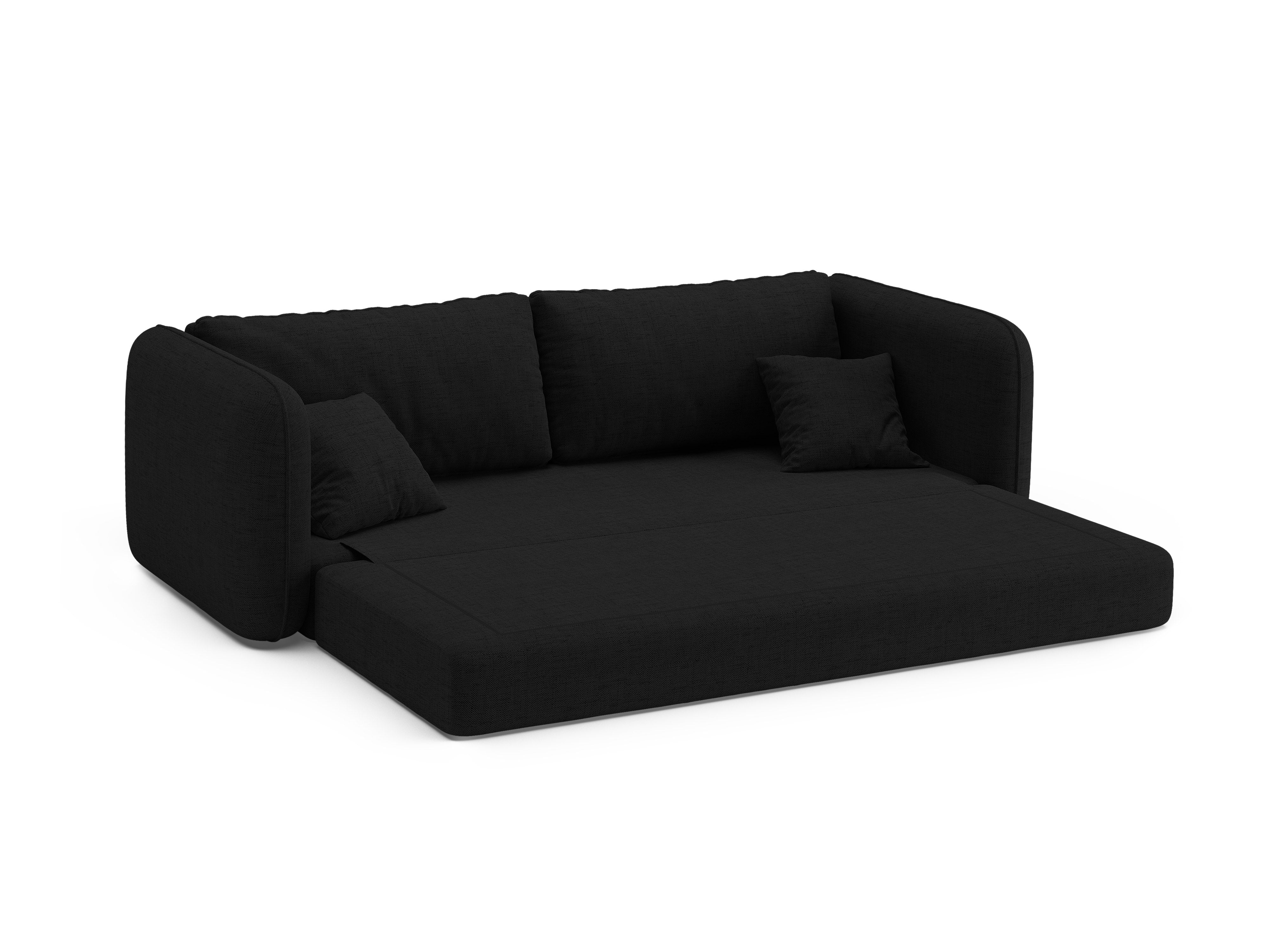3-Seater Sofa with Sleeping Function DORMI Black