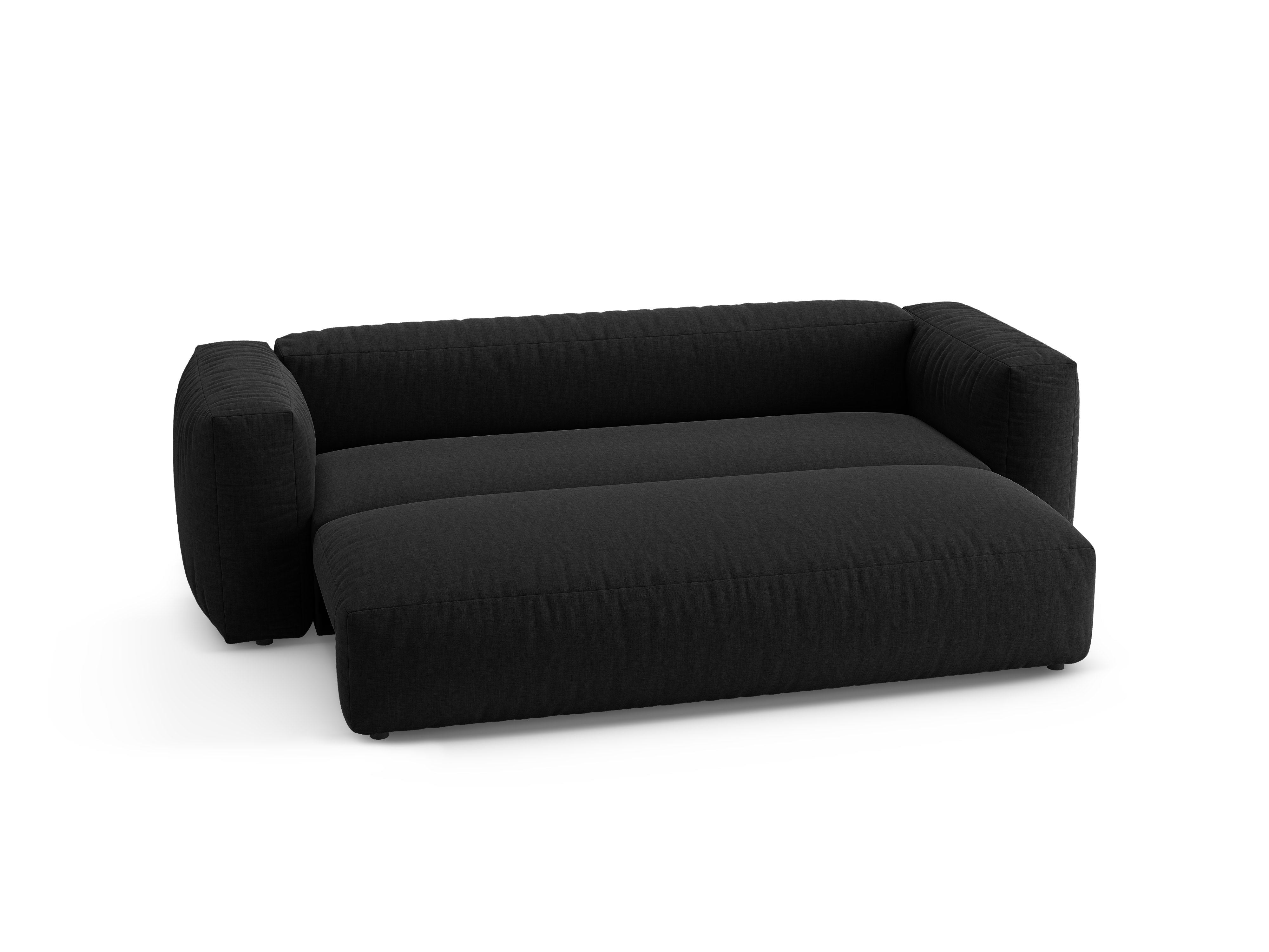 3-Seater Sofa with Sleeping Function MARTINA Black