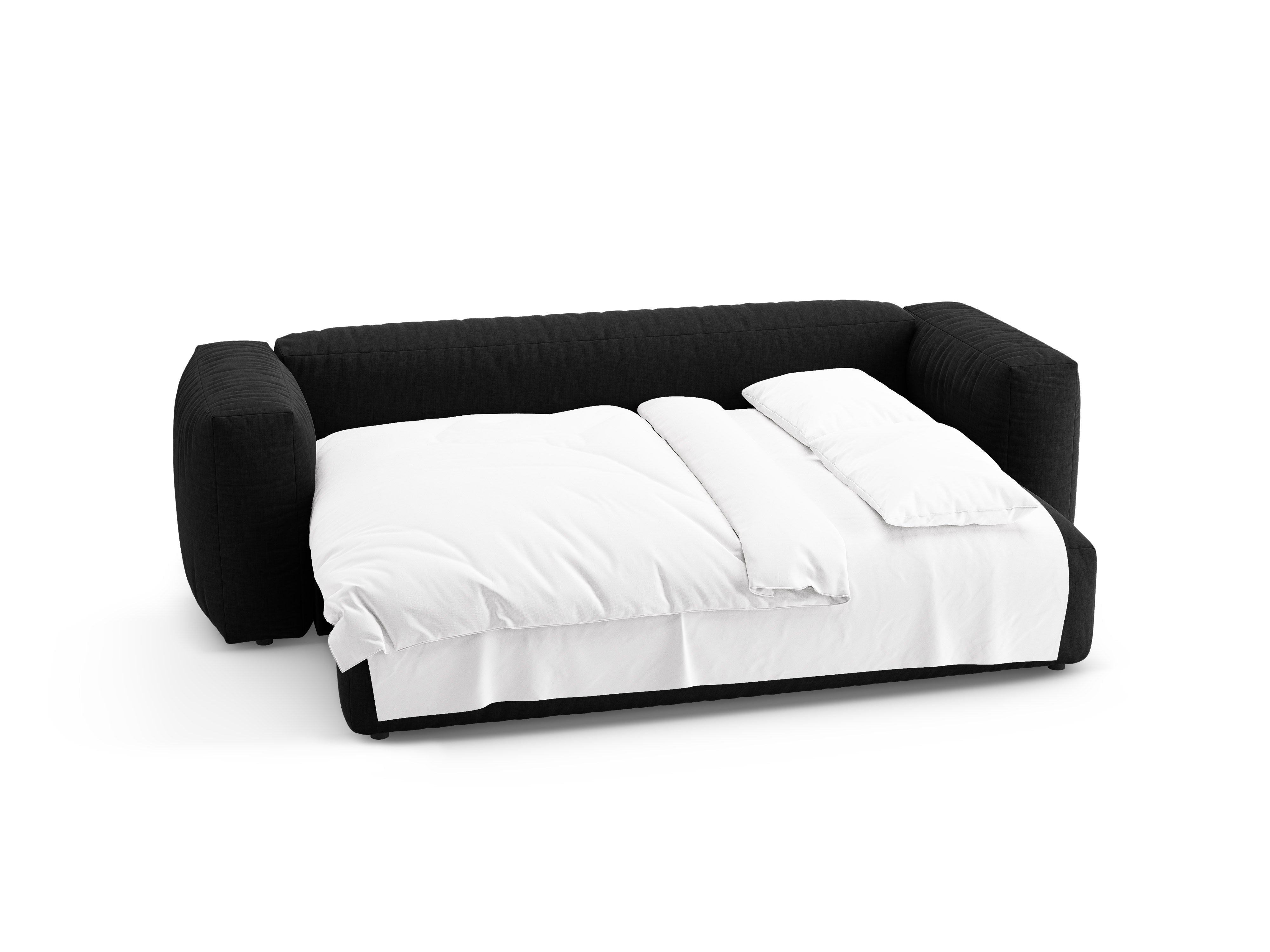 3-Seater Sofa with Sleeping Function MARTINA Black