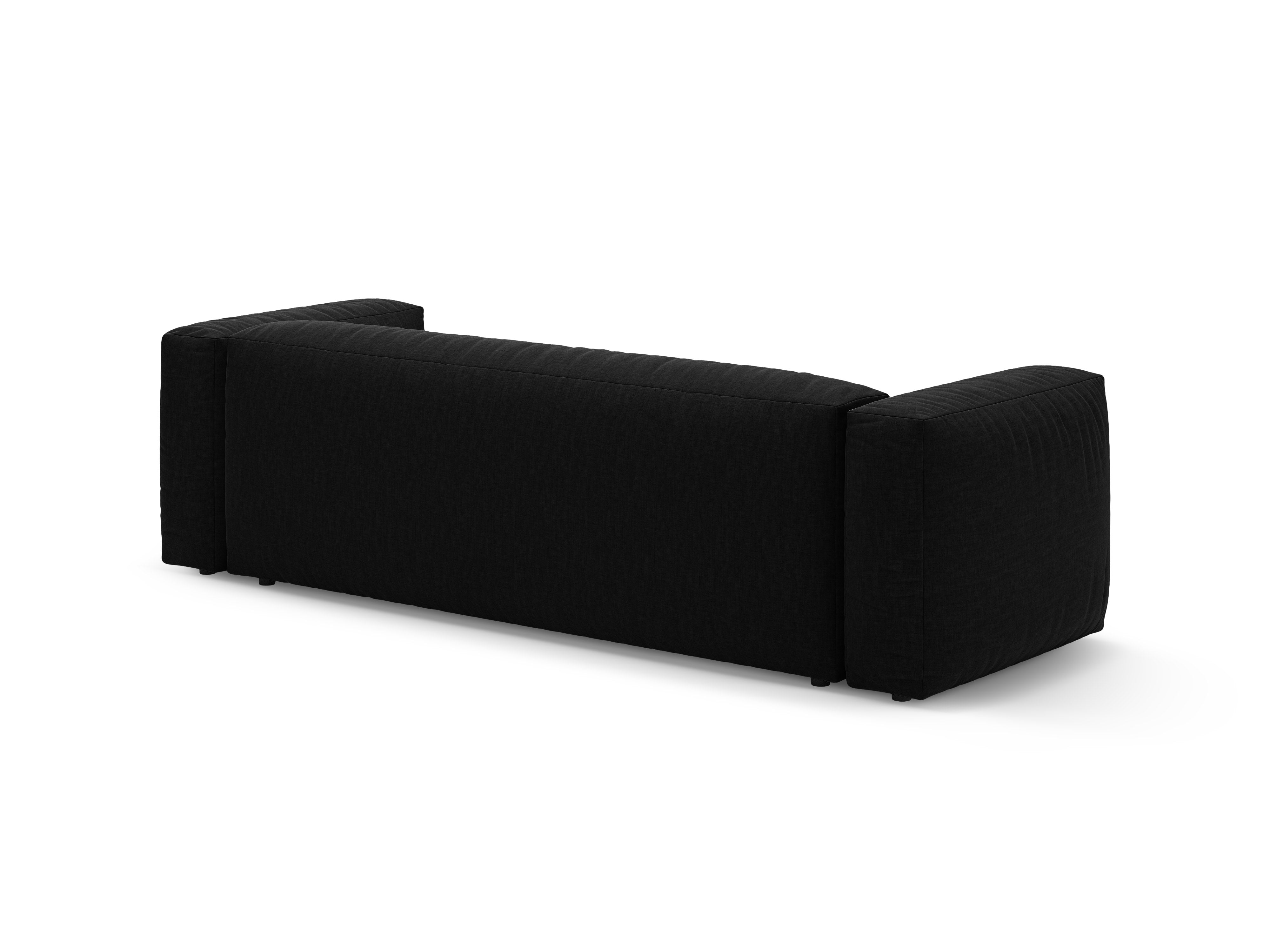 3-Seater Sofa with Sleeping Function MARTINA Black