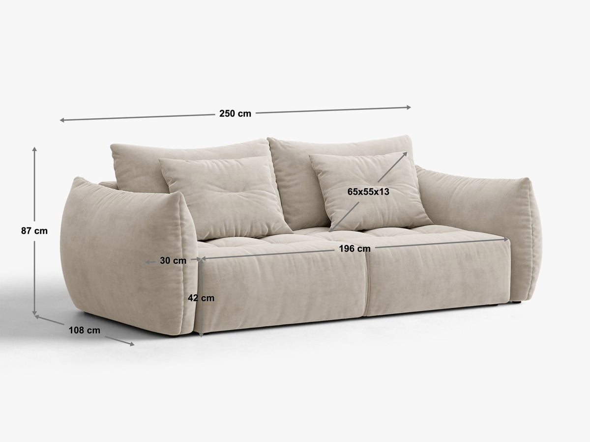 Sofa 3-osobowa z funkcją spania BLOOM ciemnoszary – ujęcie 11