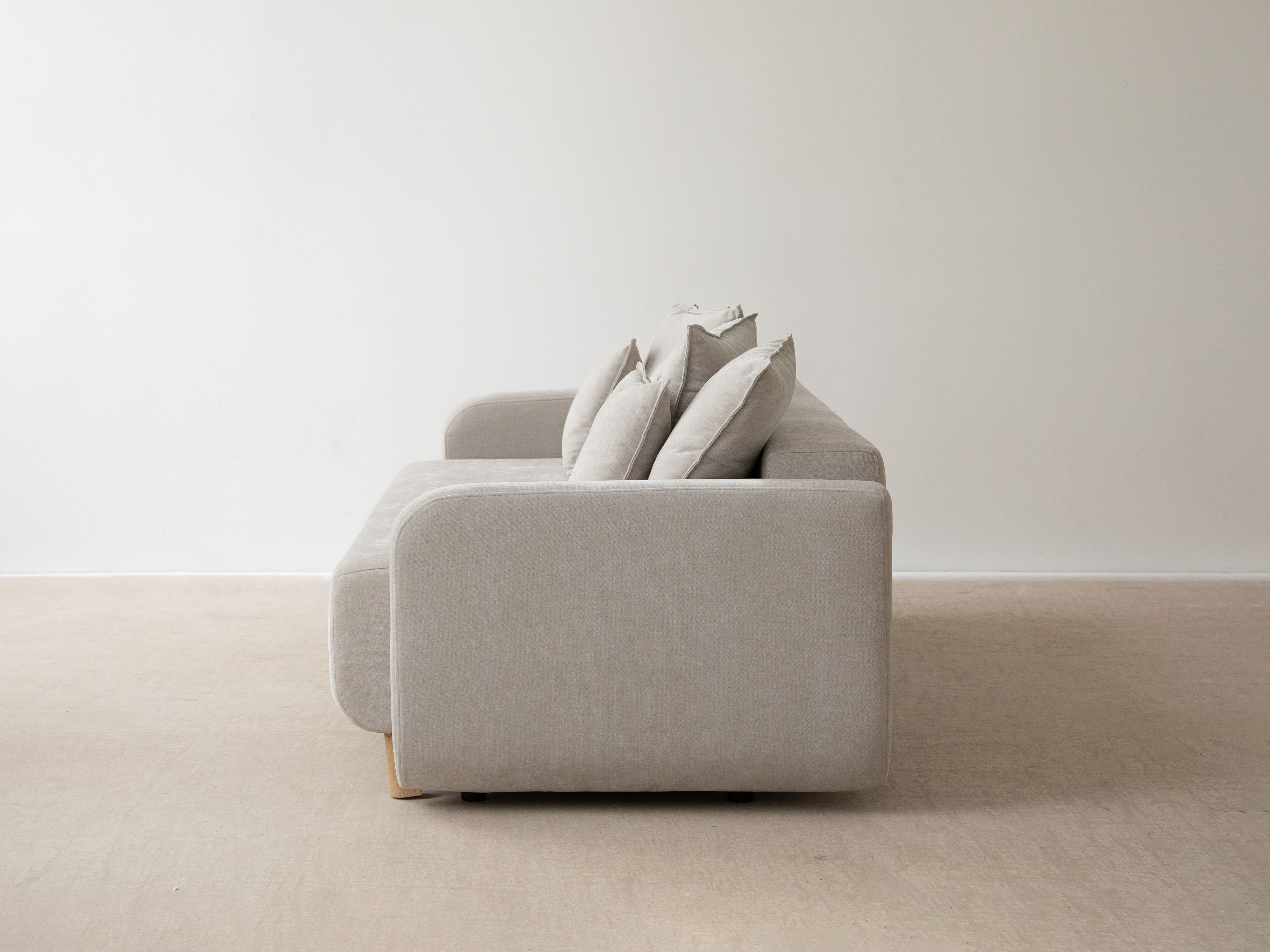 3-seater sofa with sleeping function ELEN ivory chenille