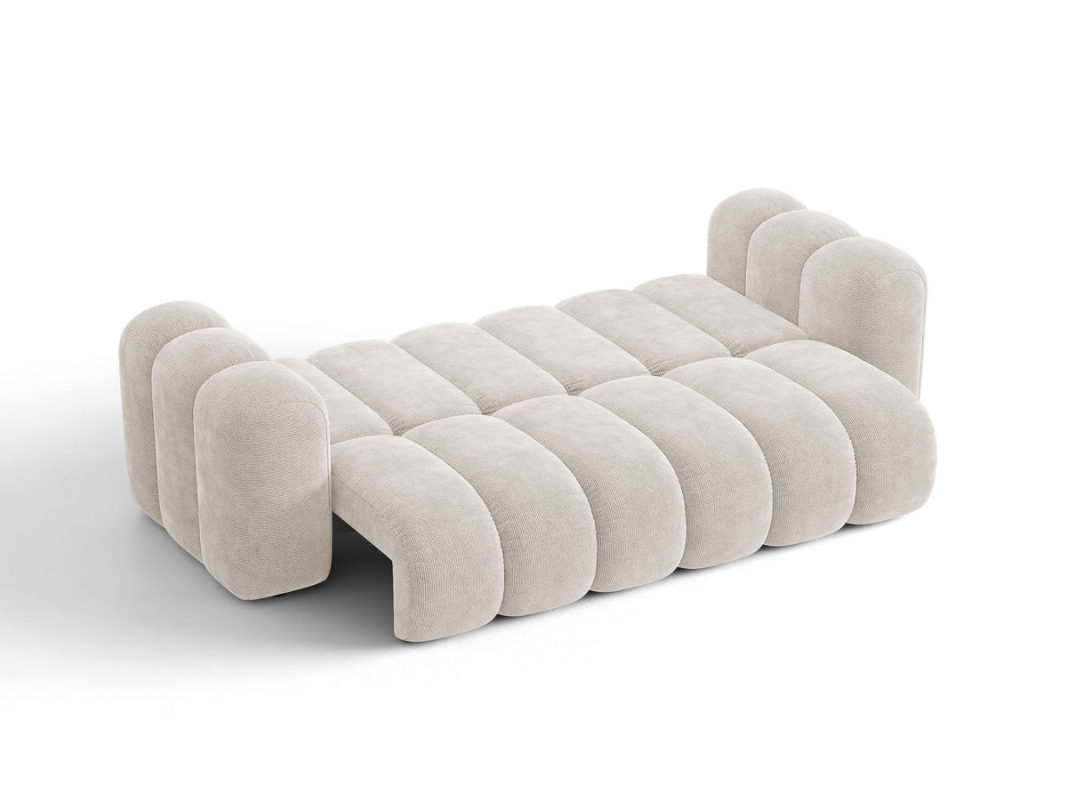 Sofa 3-osobowa z funkcją spania LUPINE jasny beżowy szenil – ujęcie 2