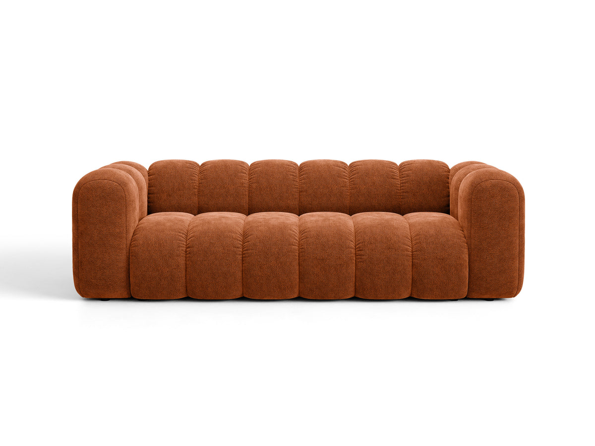 Sofa 3-osobowa z funkcją spania LUPINE ceglany szenil – Micadoni