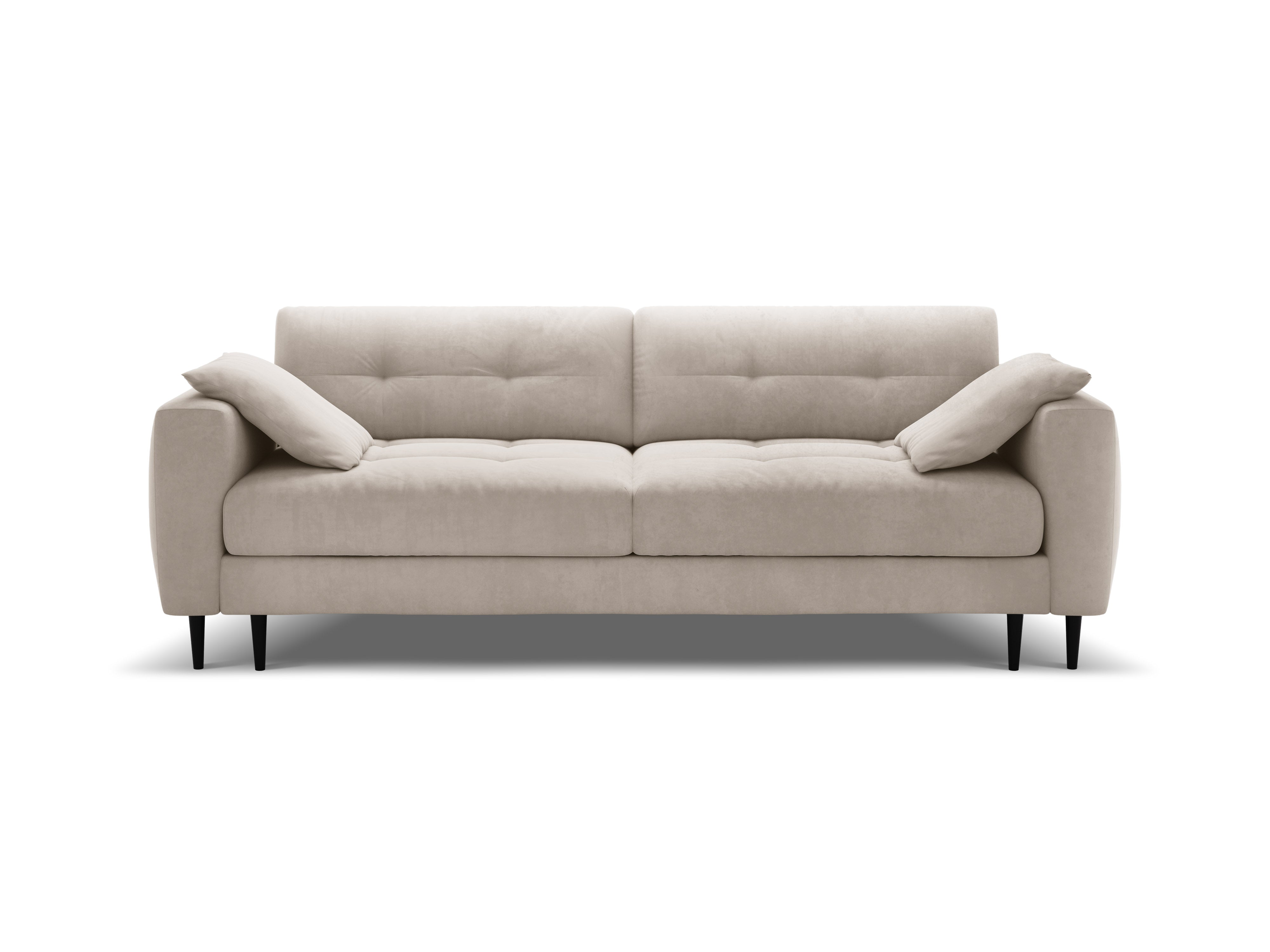 Beige 3-Seater Velvet Sofa with Sleeping Function BEMY