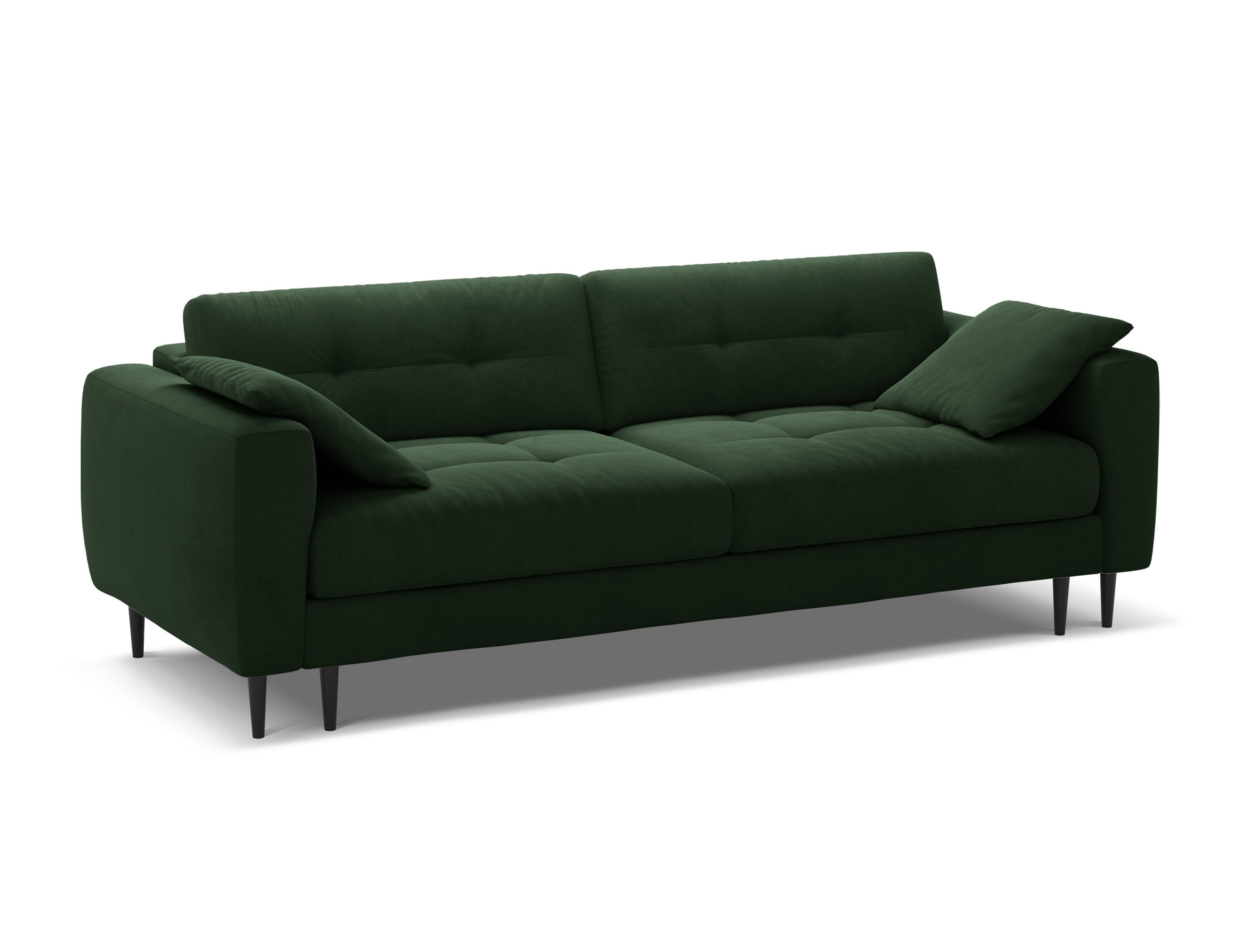 Velvet 3-Seater Sofa with Sleeping Function BEMY in Bottle Green