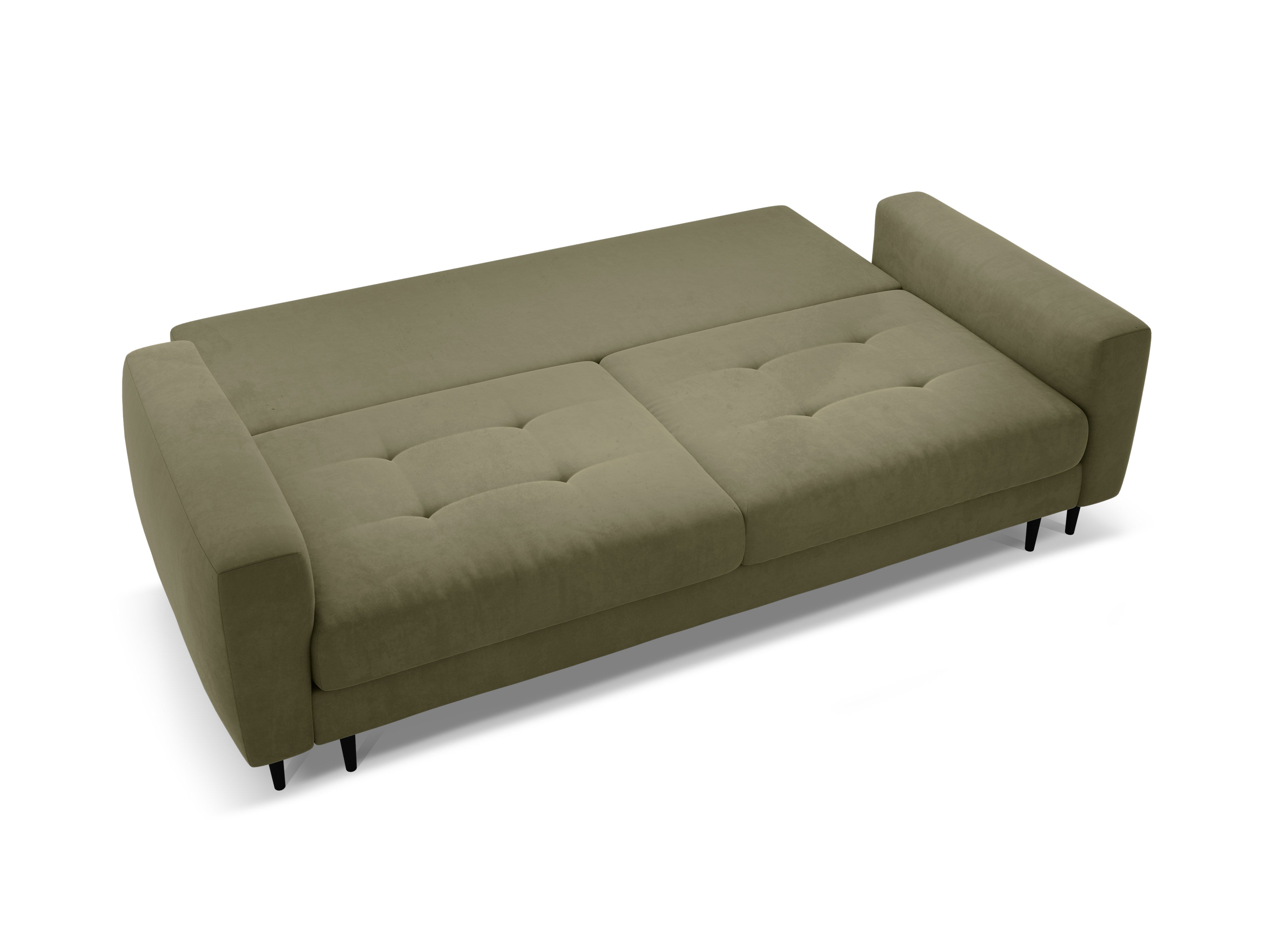 Olive Green Velvet 3-Seater Sofa with Sleeping Function BEMY