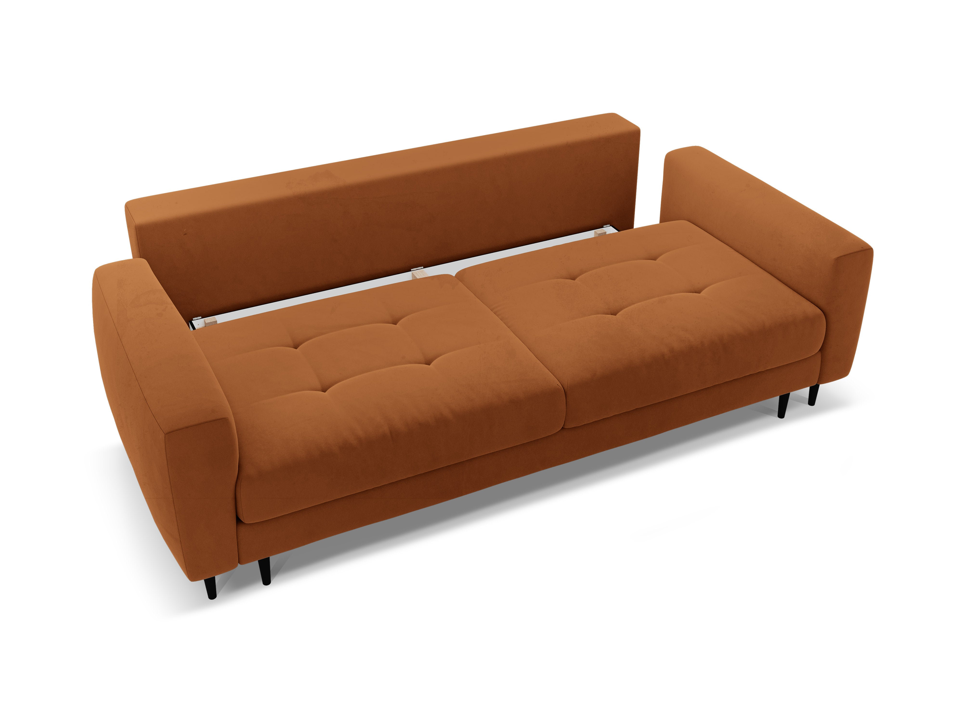 Sofa sametová 3-osobová s funkcí spaní BEMY terakota