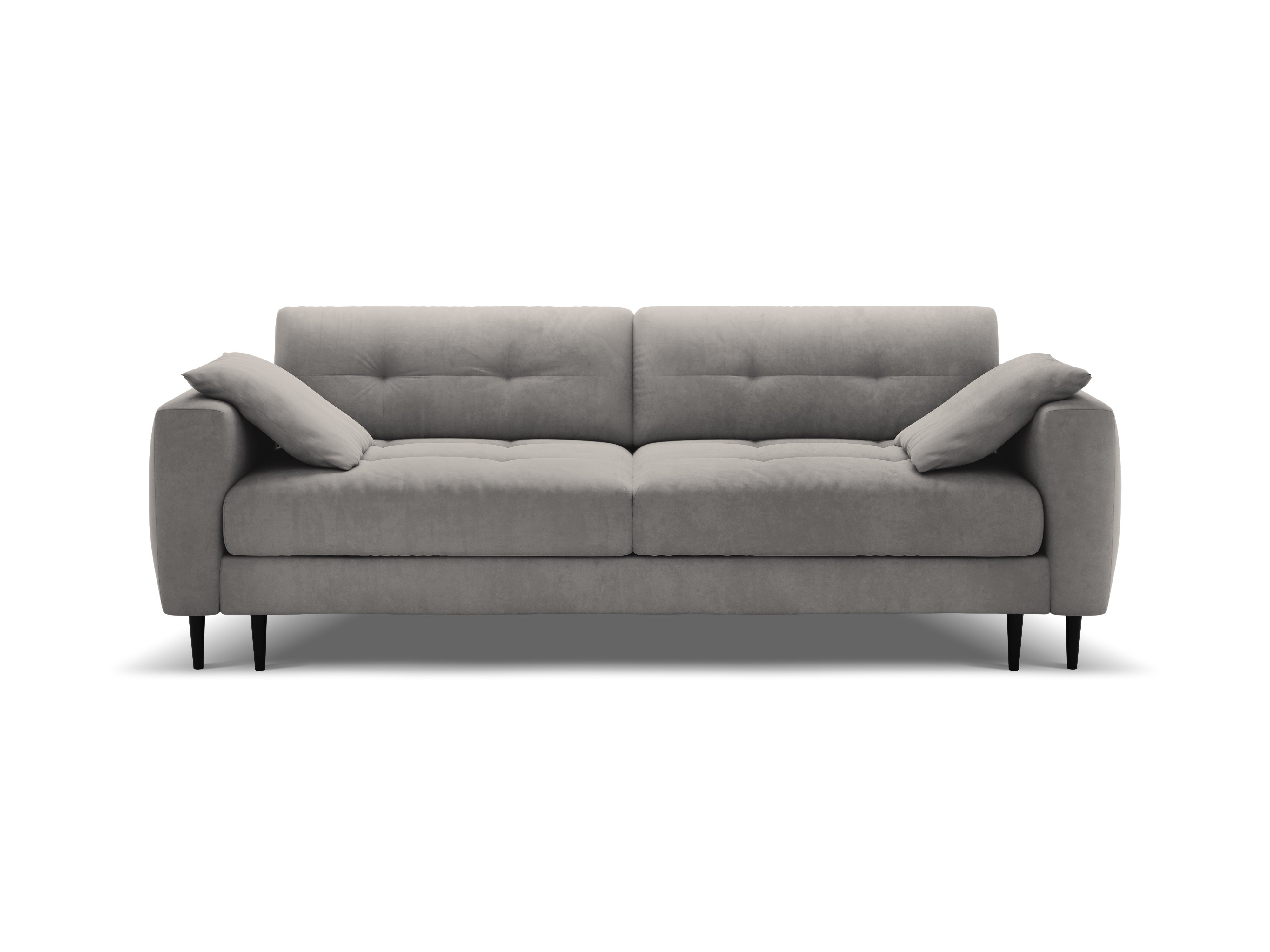 Sofa sametová 3-osobová s funkcí spaní BEMY šedá