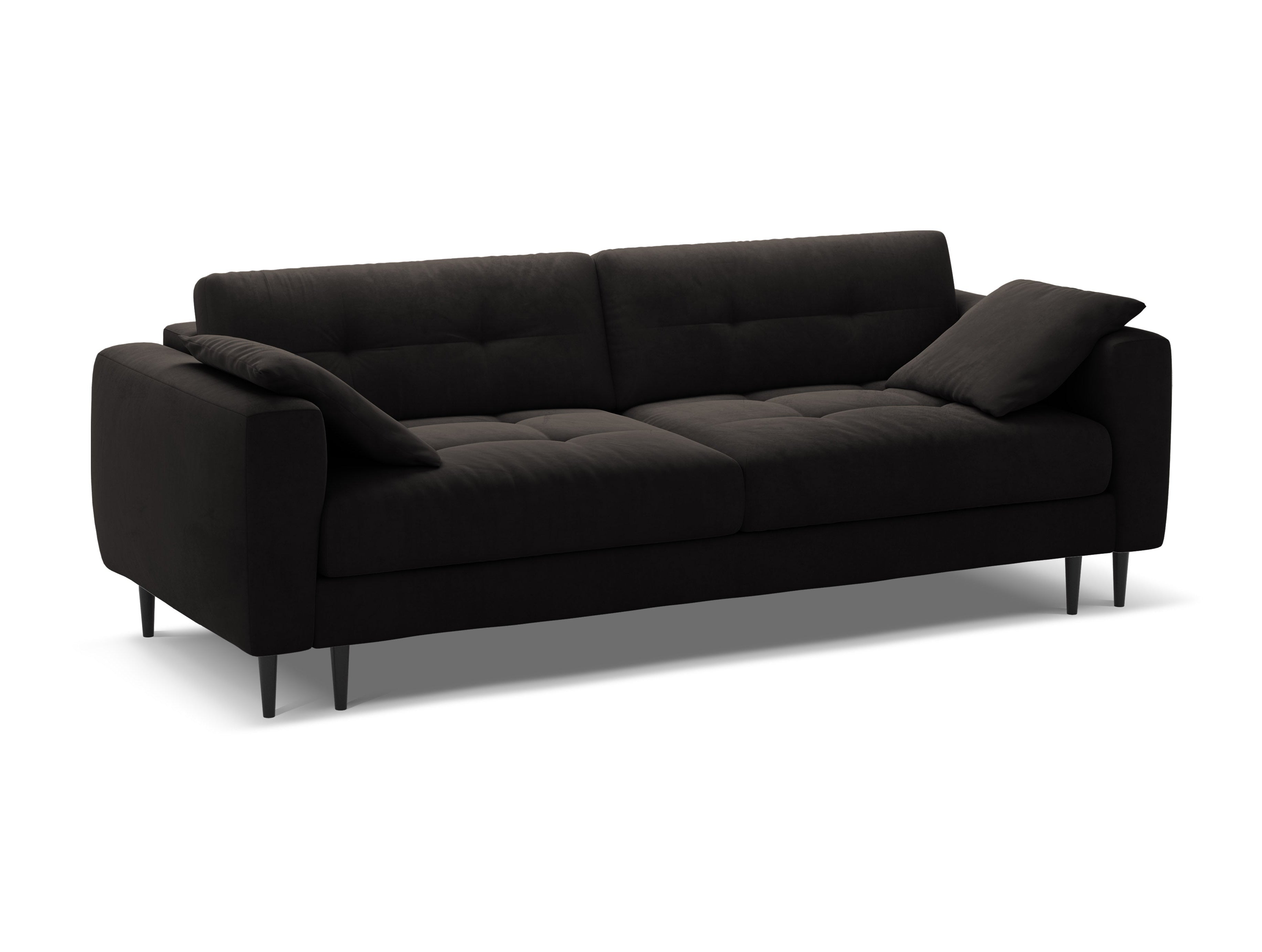 Black 3-Seater Velvet Sofa with Sleeping Function BEMY