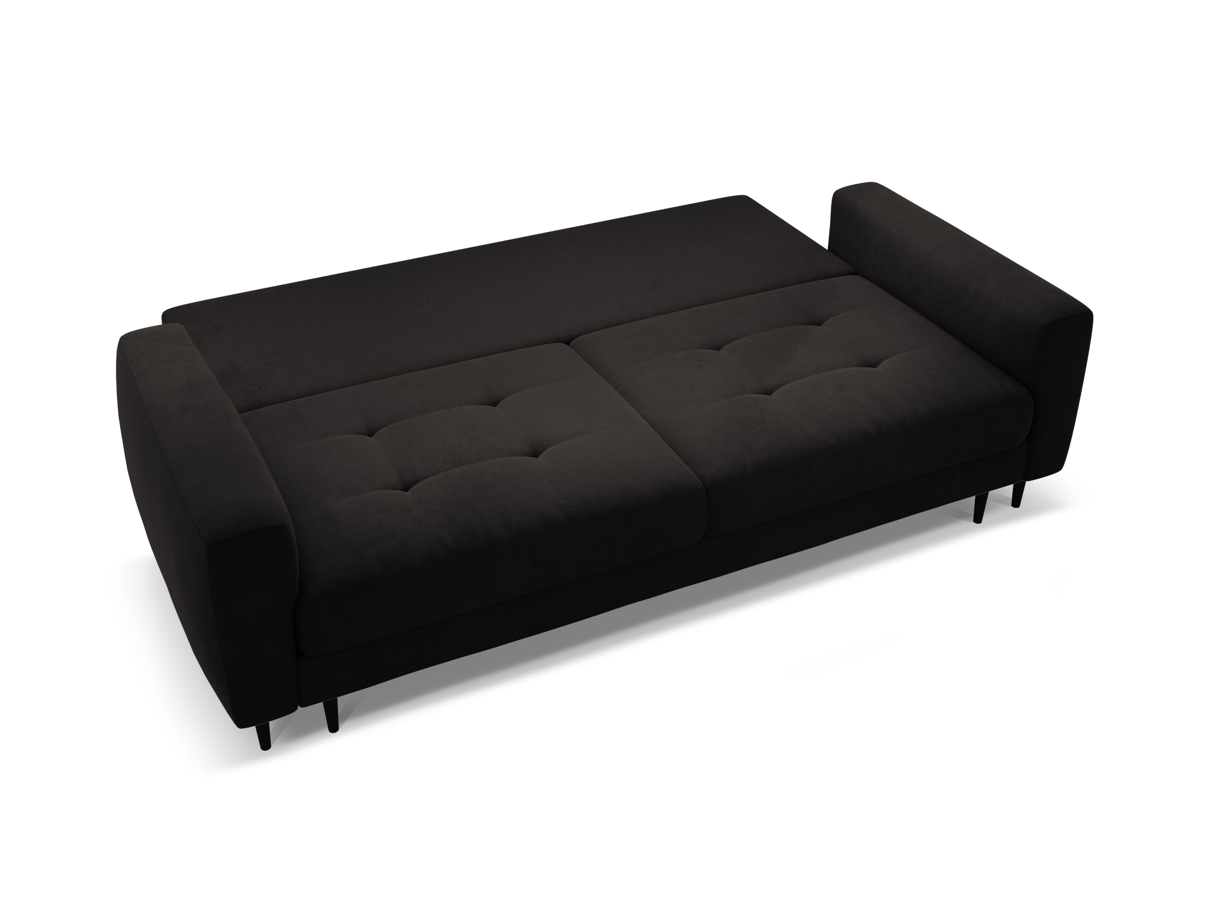 Black 3-Seater Velvet Sofa with Sleeping Function BEMY