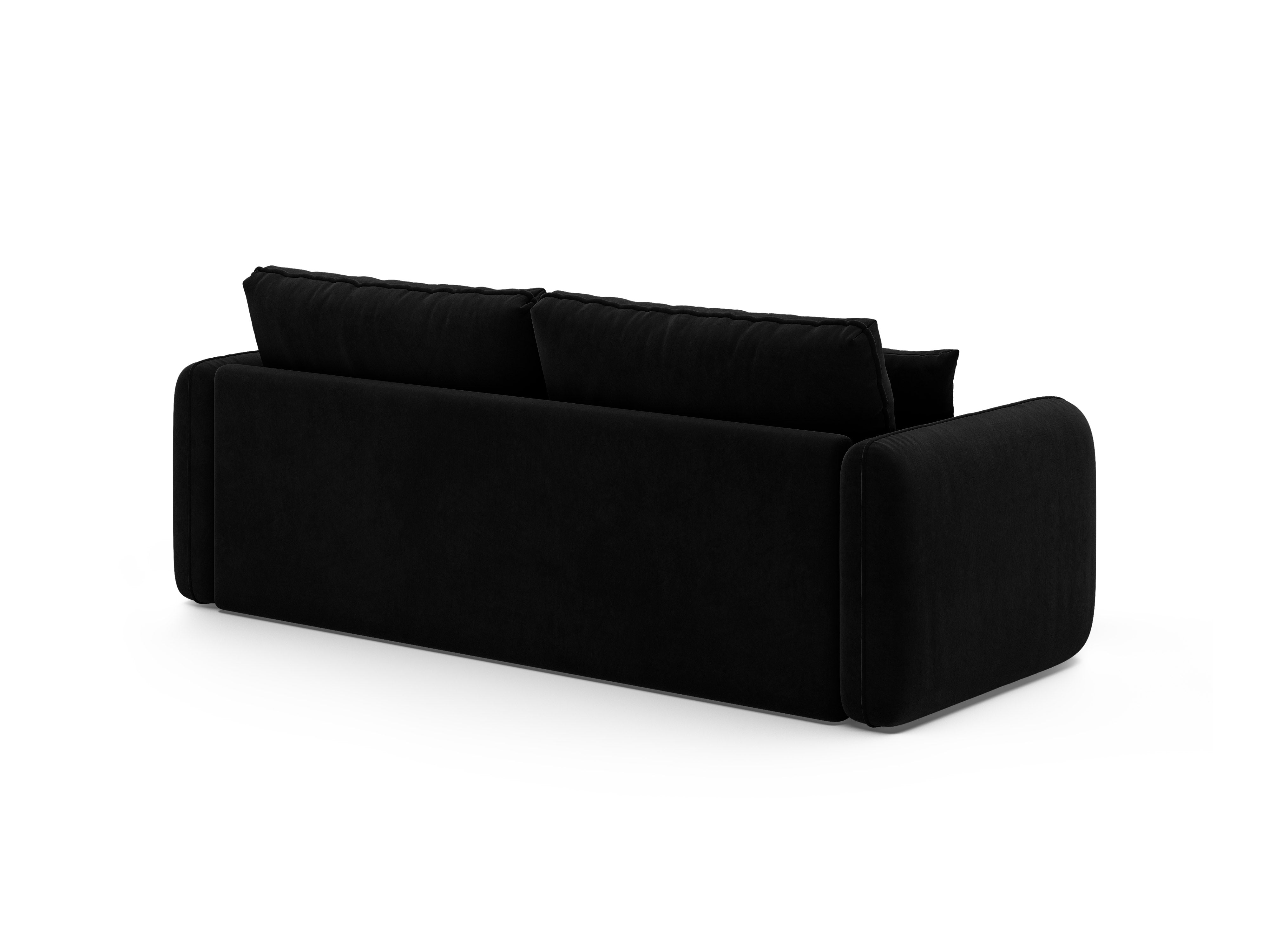 Sofa sametová 3-osobová s funkcí spaní DORMI černá