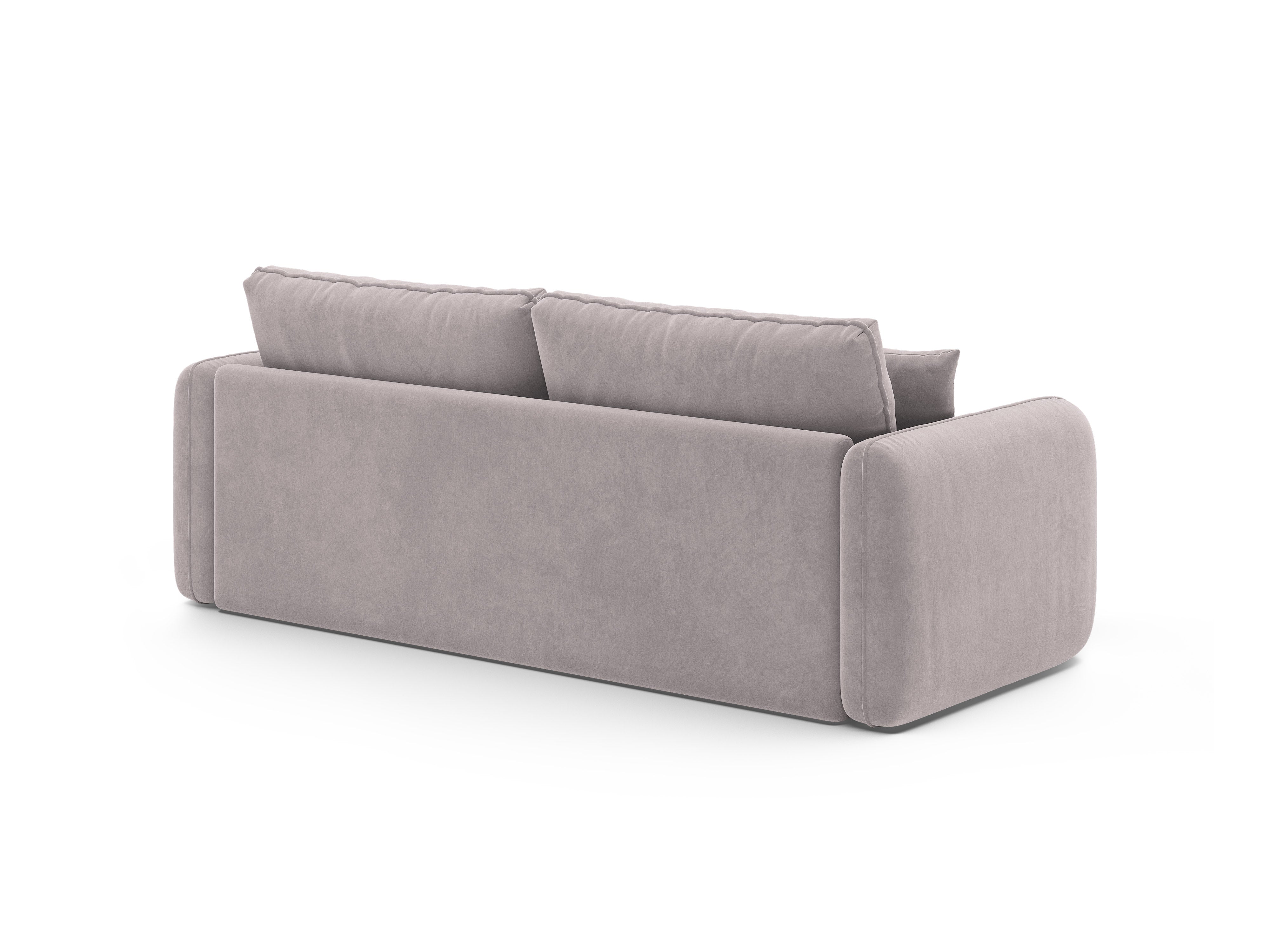 Velvet 3-Seater Sofa with Sleeping Function DORMI Light Gray