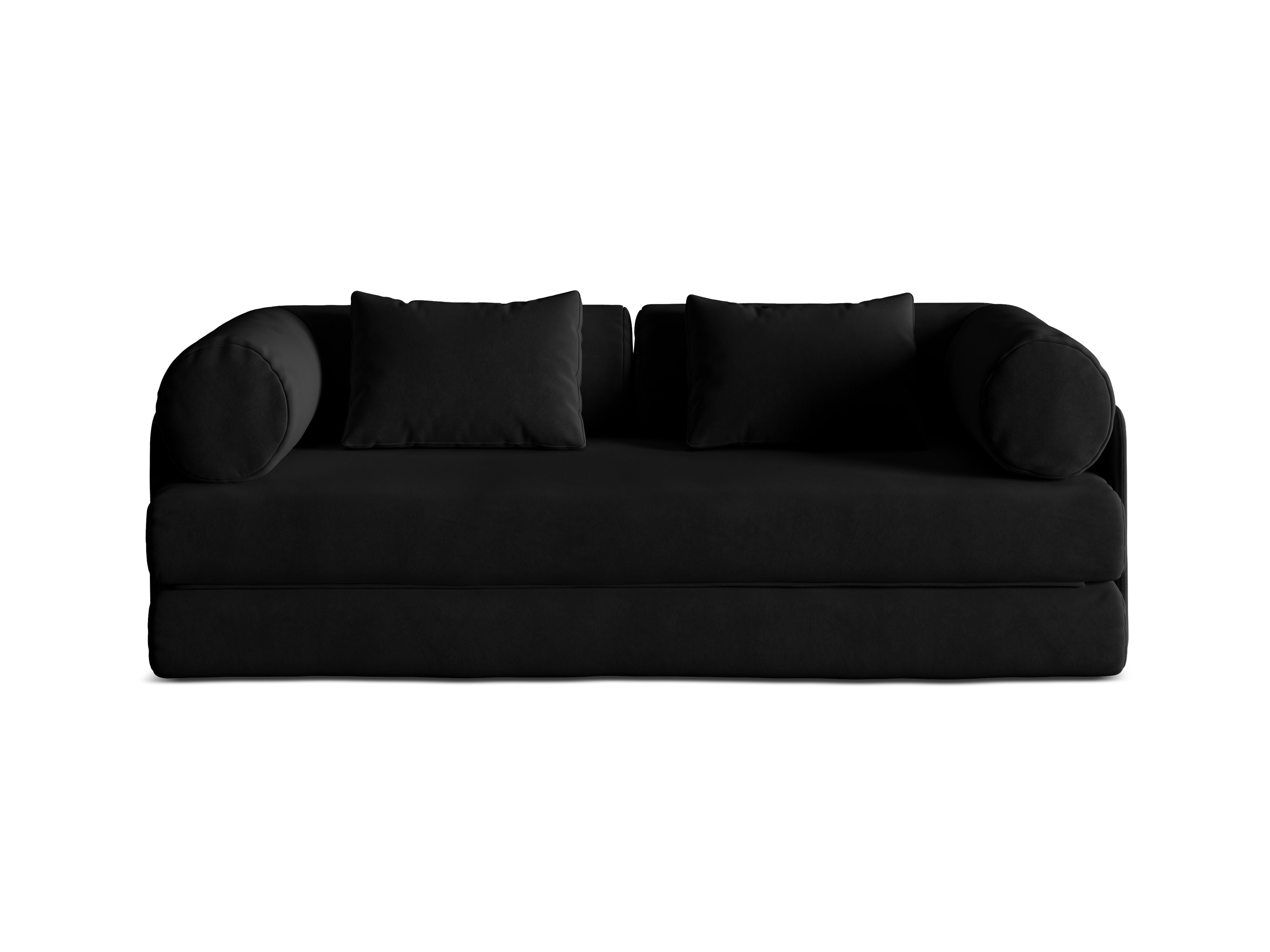 Sofa sametová 3-osobová s funkcí spaní DREAMY černá