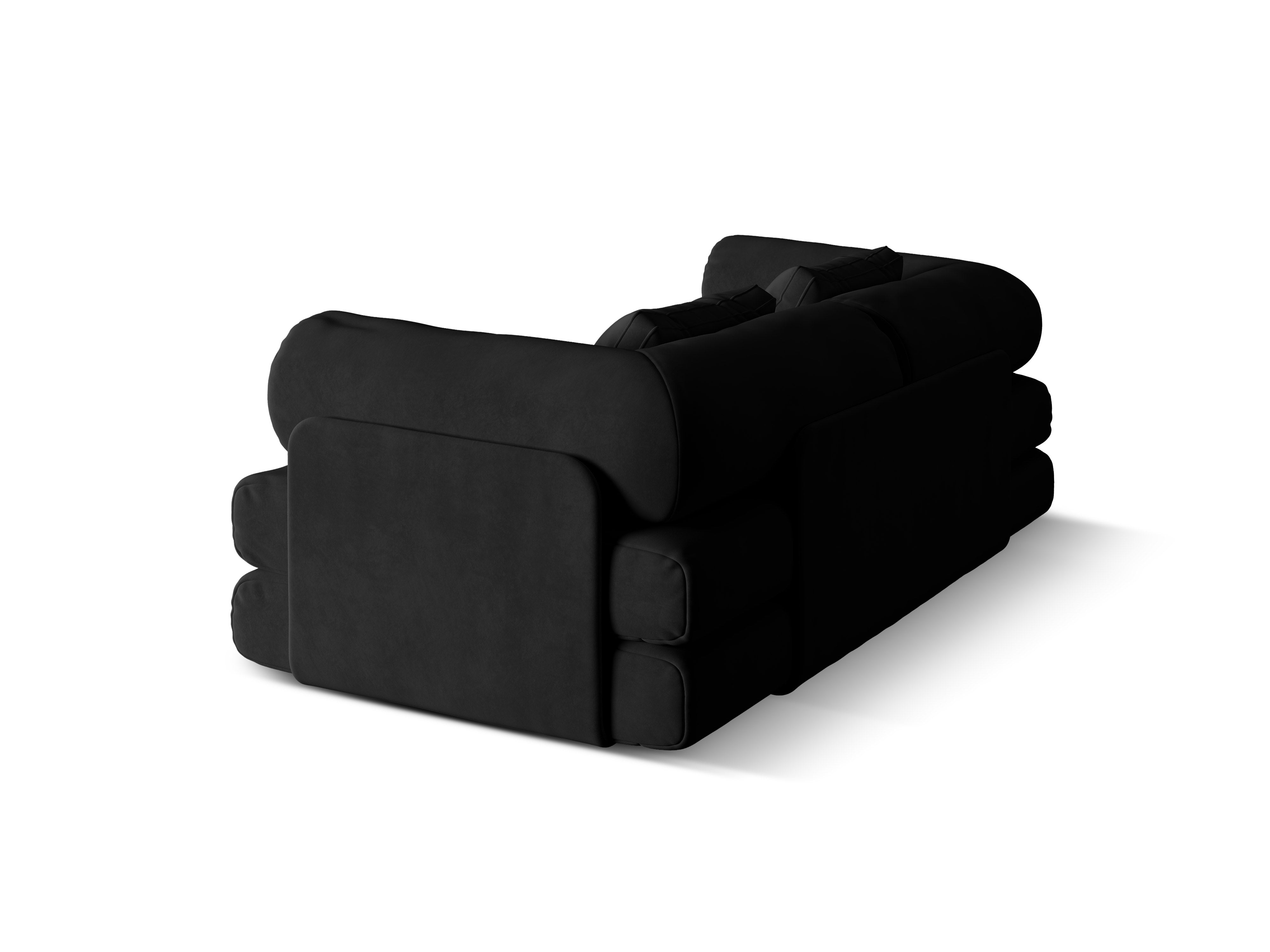 Sofa sametová 3-osobová s funkcí spaní DREAMY černá