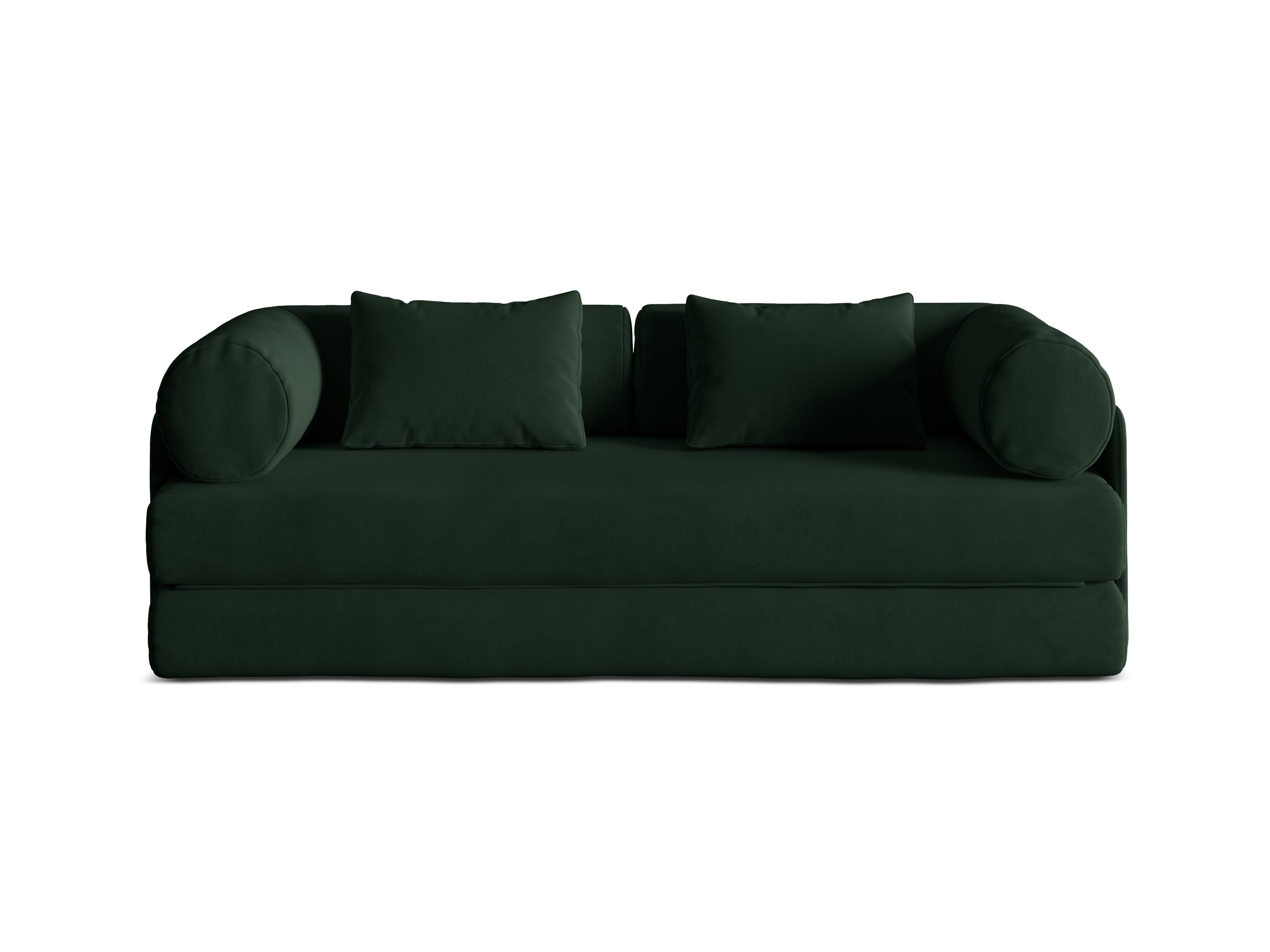 Dreamy Velvet 3-Seater Sofa with Sleeping Function in Bottle Green