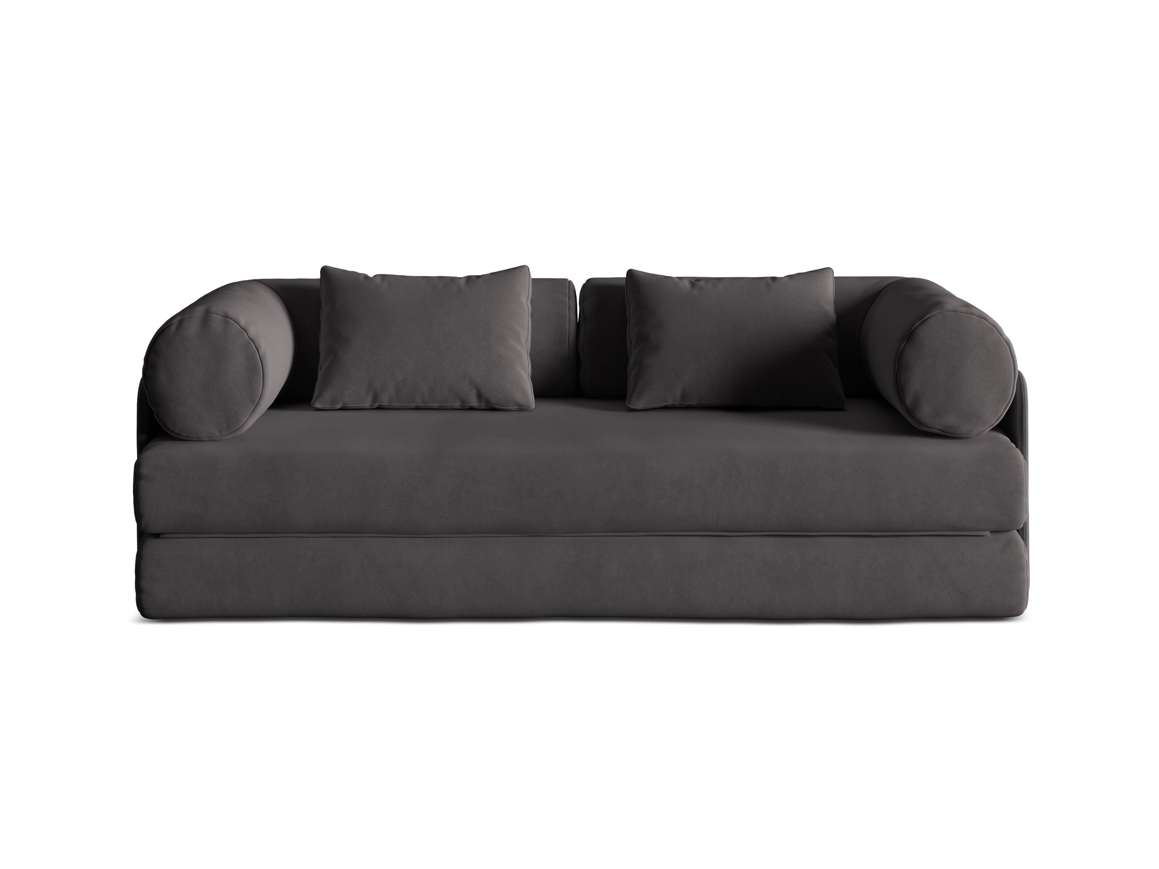 Sofa sametová 3-osobová s funkcí spaní DREAMY tmavě šedá