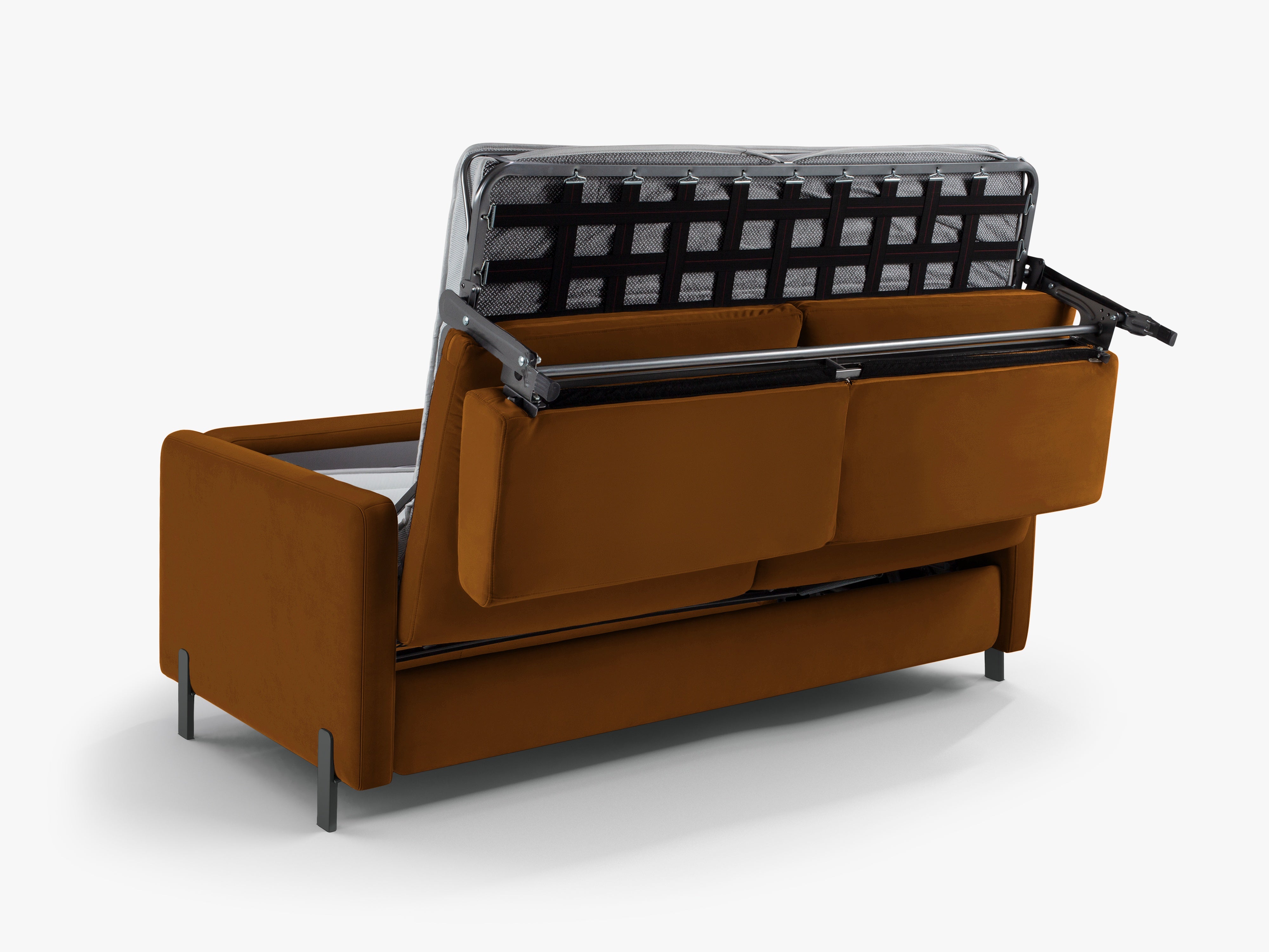 Velvet 3-Seater Sofa with Sleeping Function GLORIA Brown