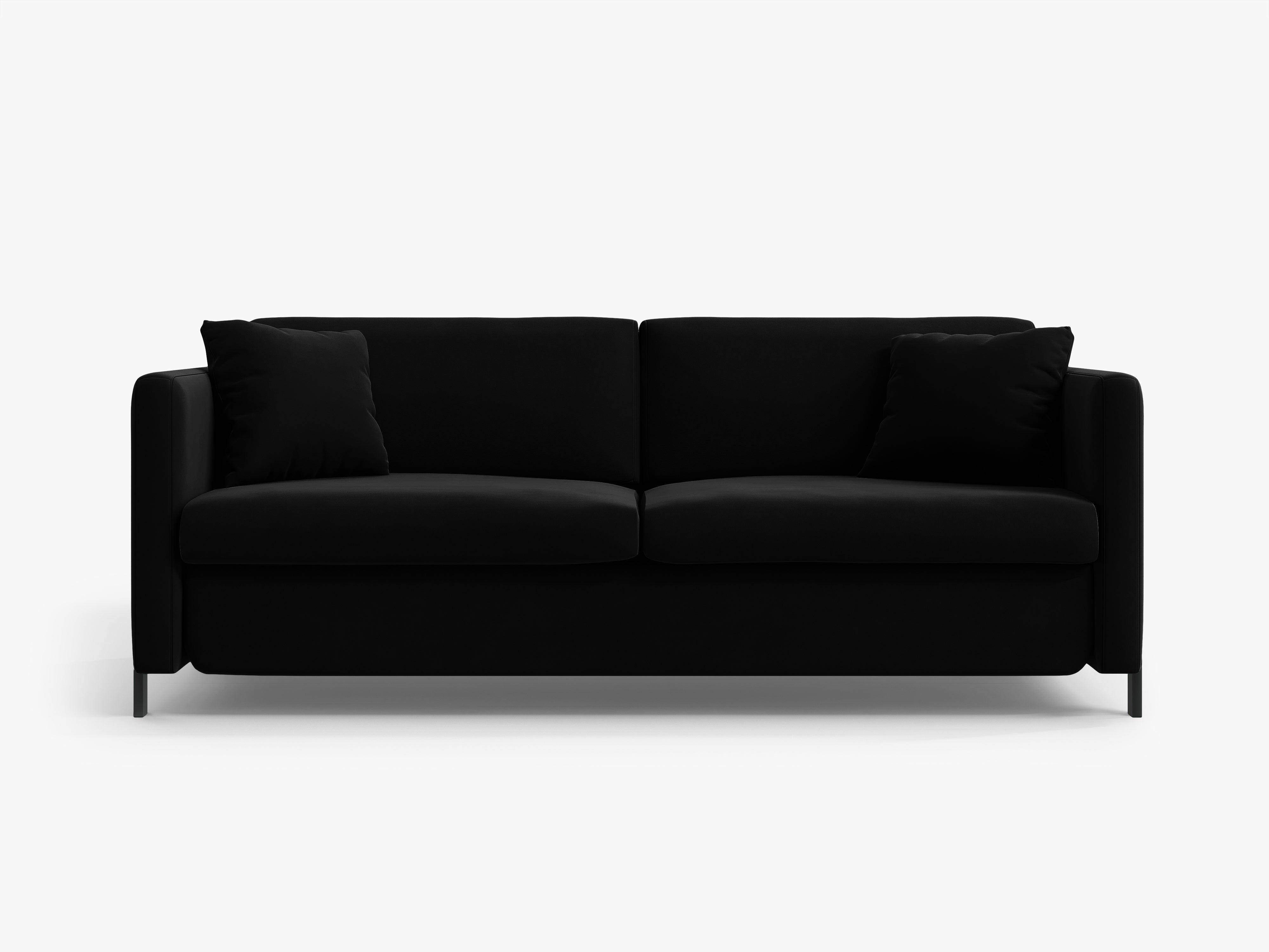Sofa sametová 3-osobová s funkcí spaní GLORIA černá