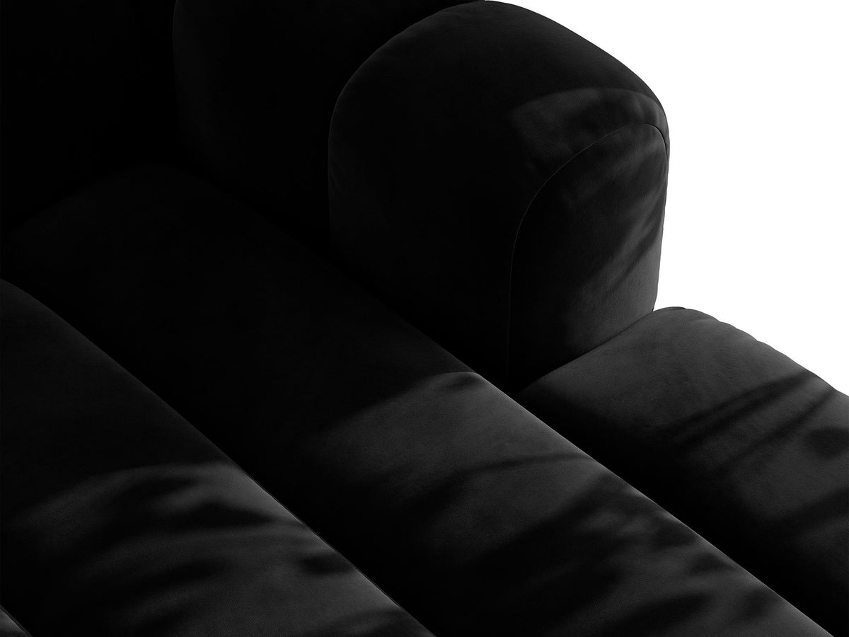 Sofa aksamitna 3-osobowa z funkcją spania LUPINE czarny – ujęcie 7