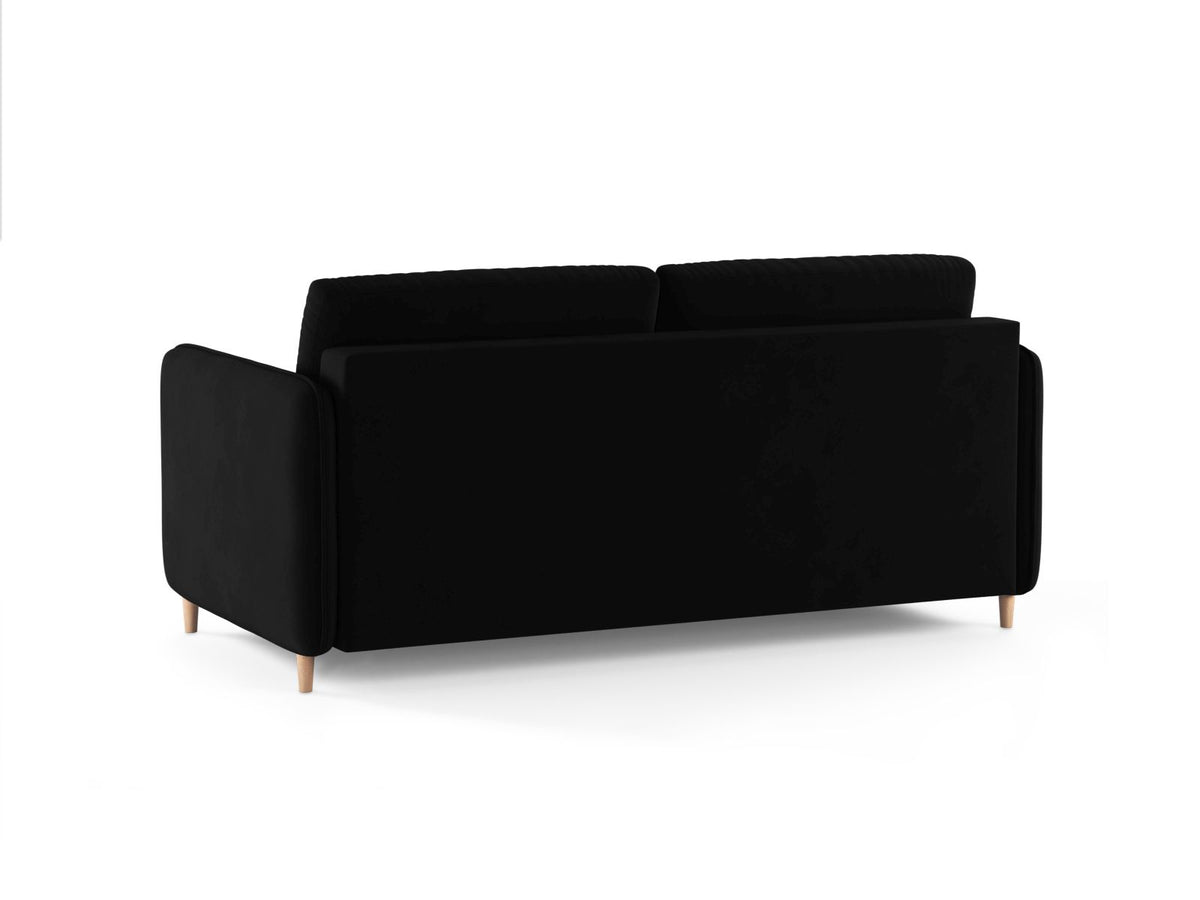 Sofa aksamitna 3-osobowa z funkcją spania SIMO czarny – ujęcie 4