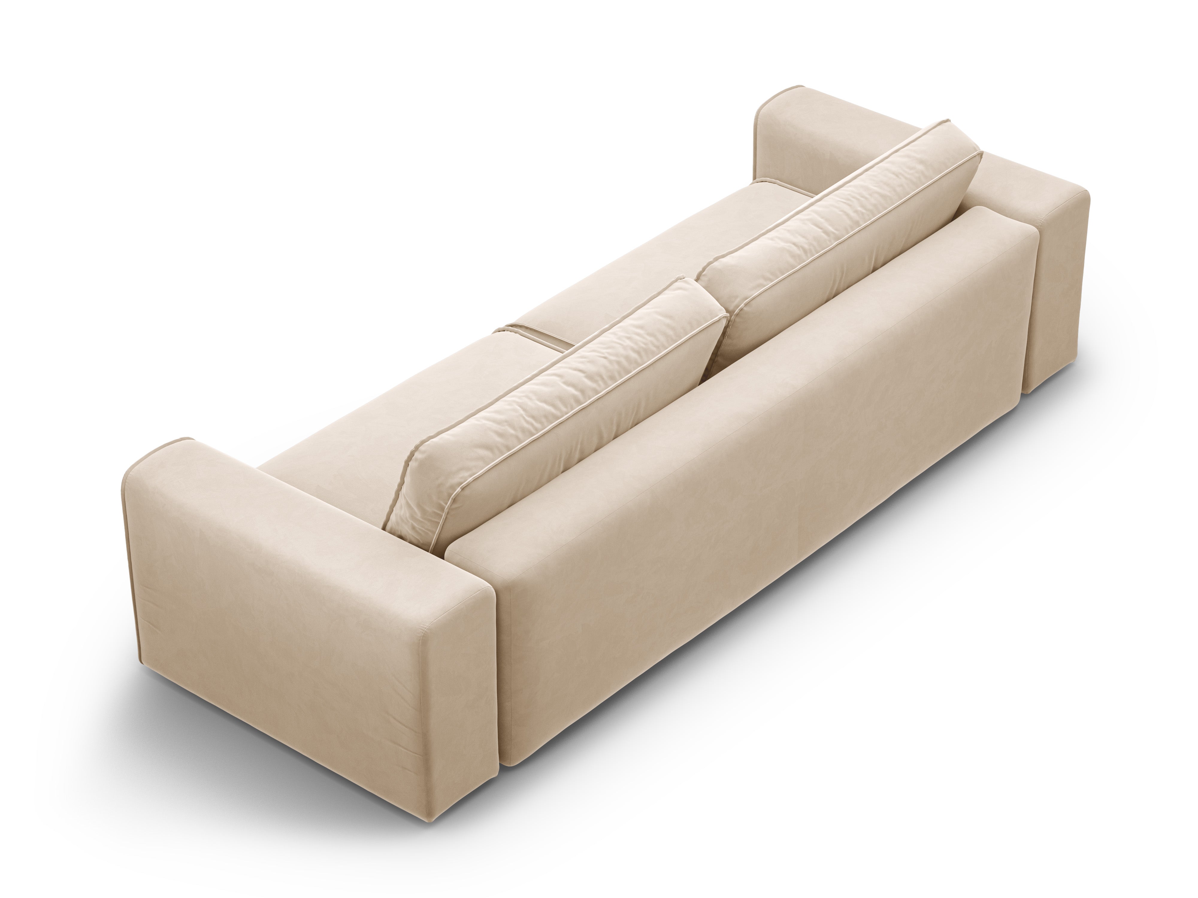 Sofa sametová 3-osobová s funkcí spaní VICTOR béžová