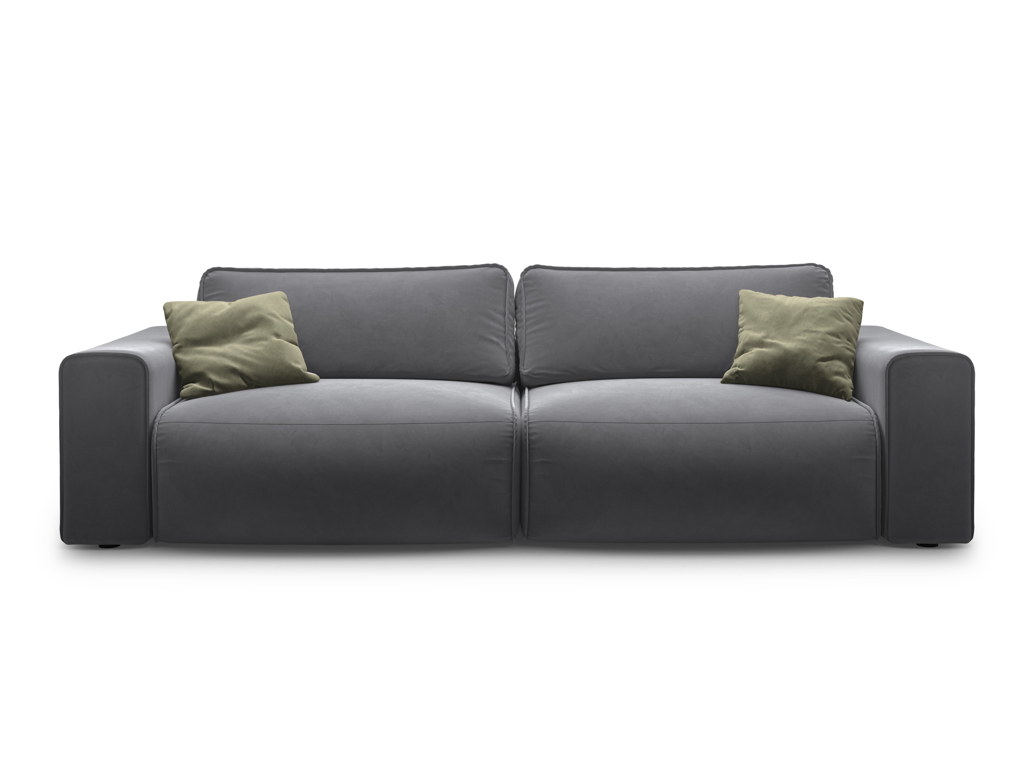 Sofa sametová 3-osobová s funkcí spaní VICTOR šedá