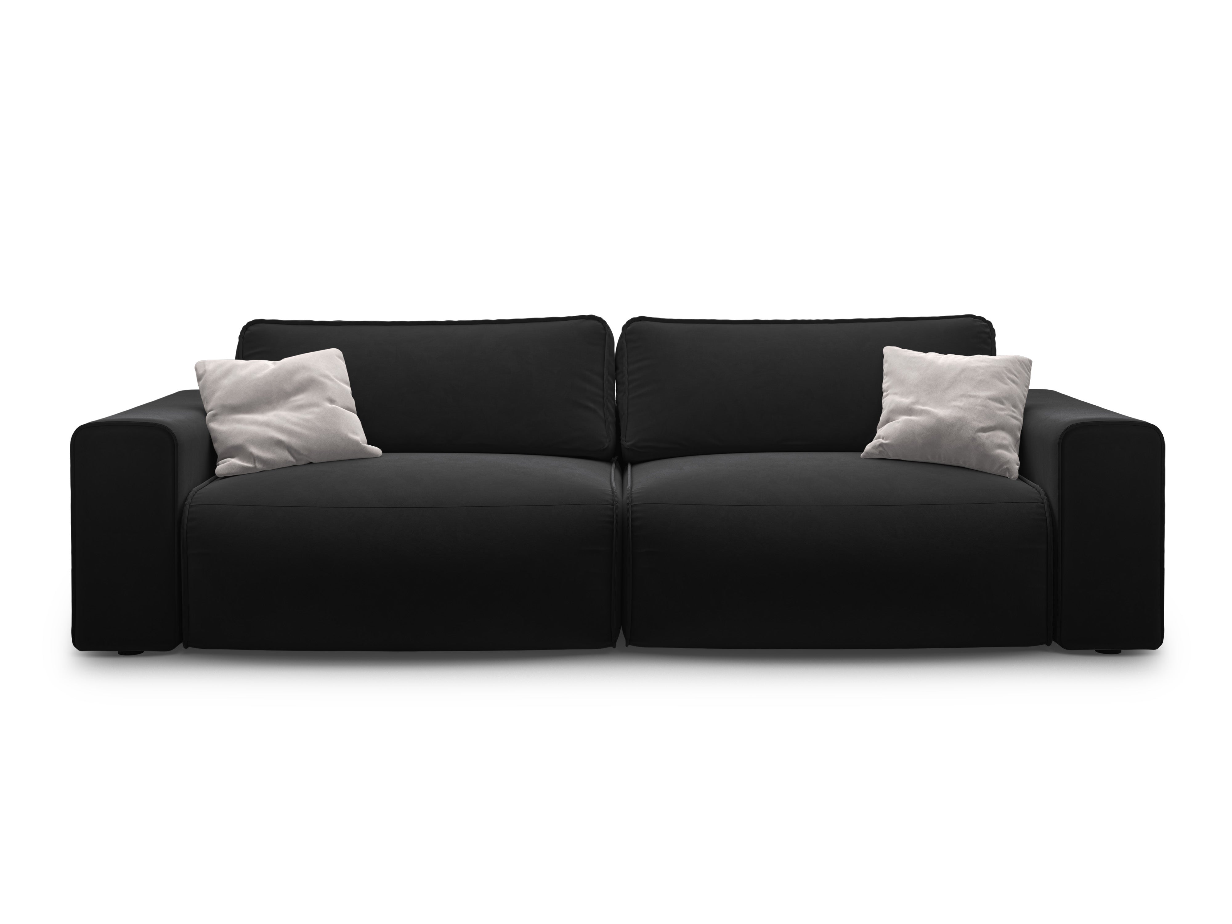 Velvet 3-seater sofa with sleeping function VICTOR black