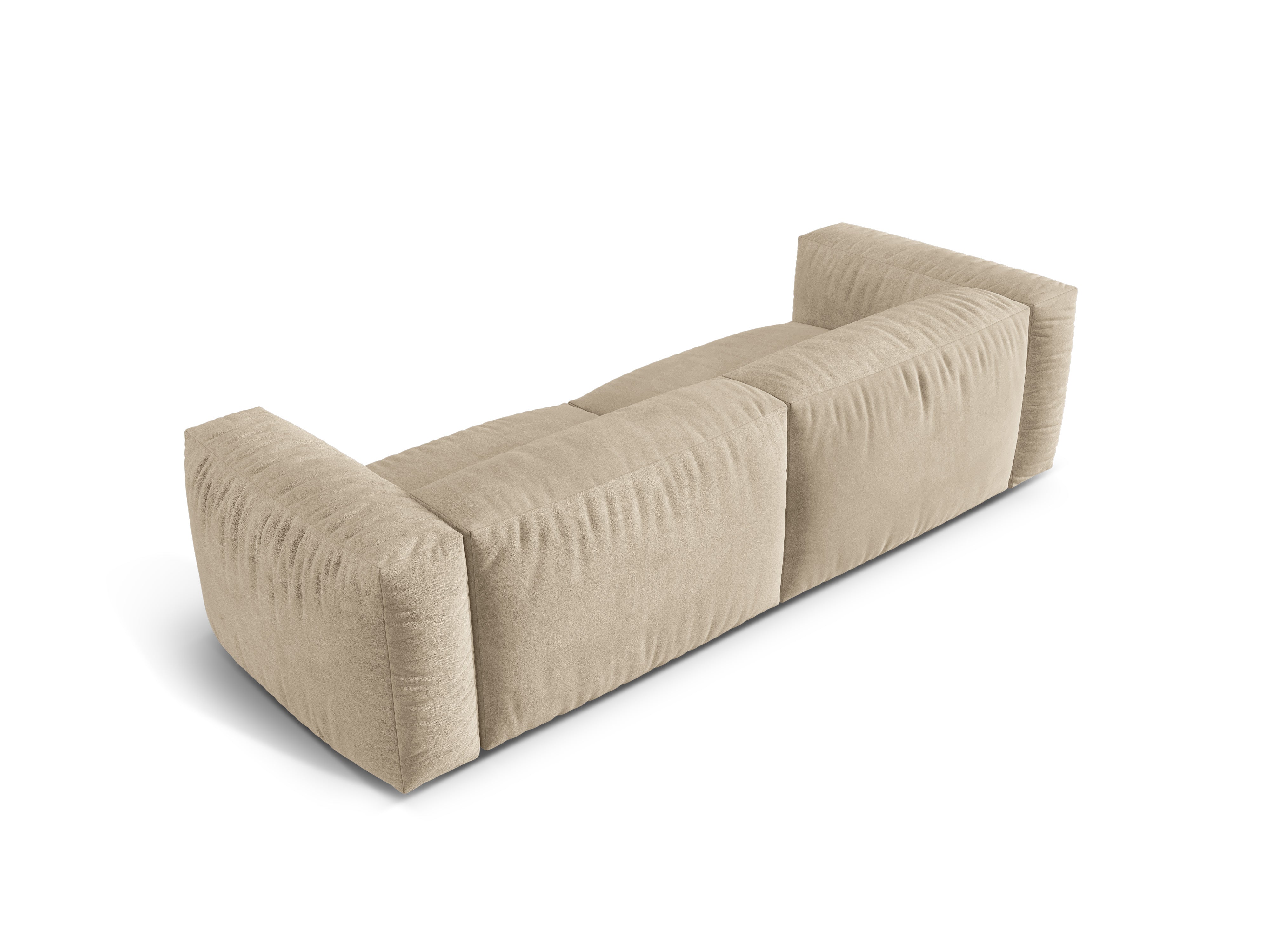 Sofa sametová 3-osobová MARTINA světle béžová