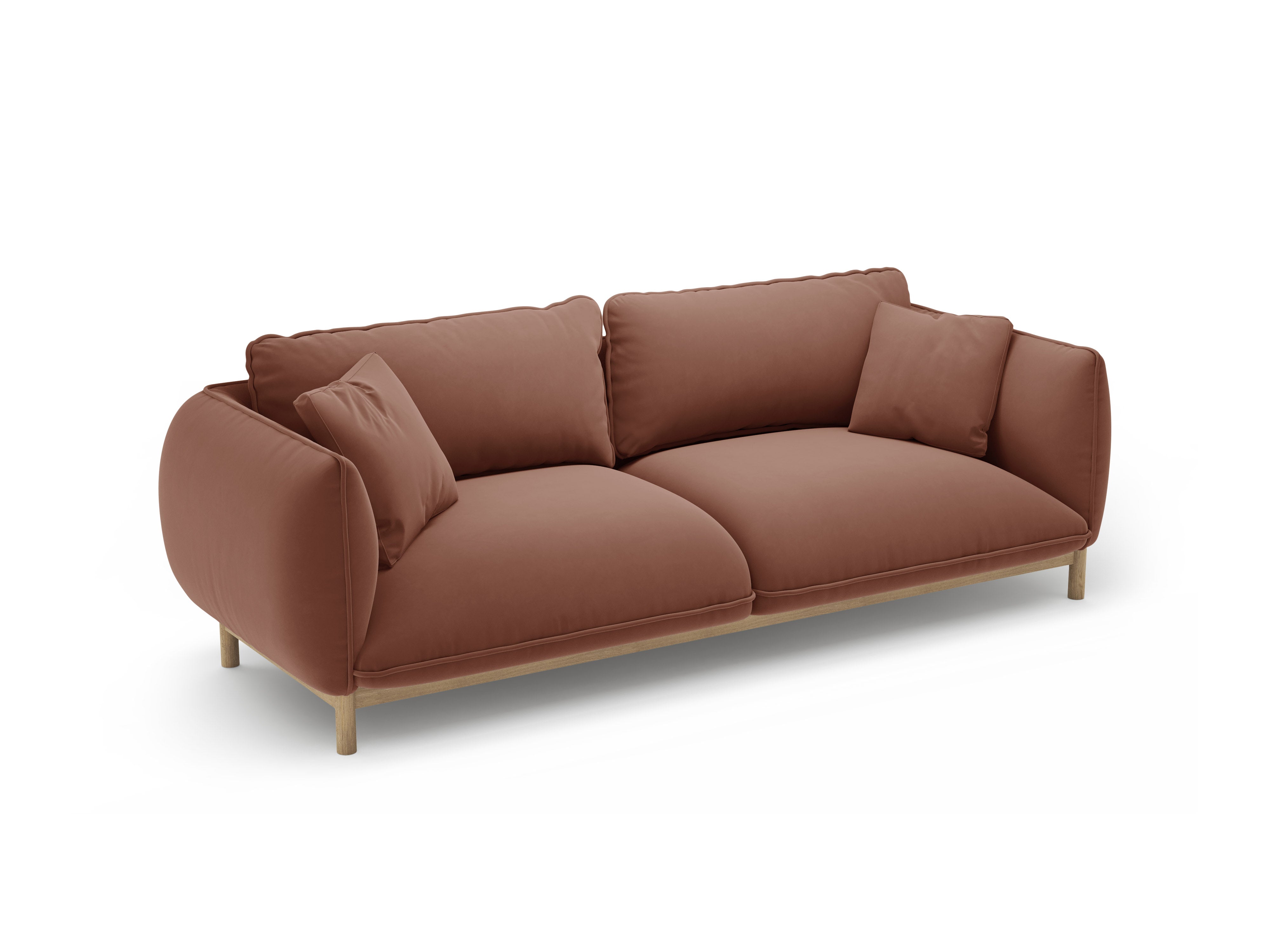 ADA leather 3-seater velvet sofa