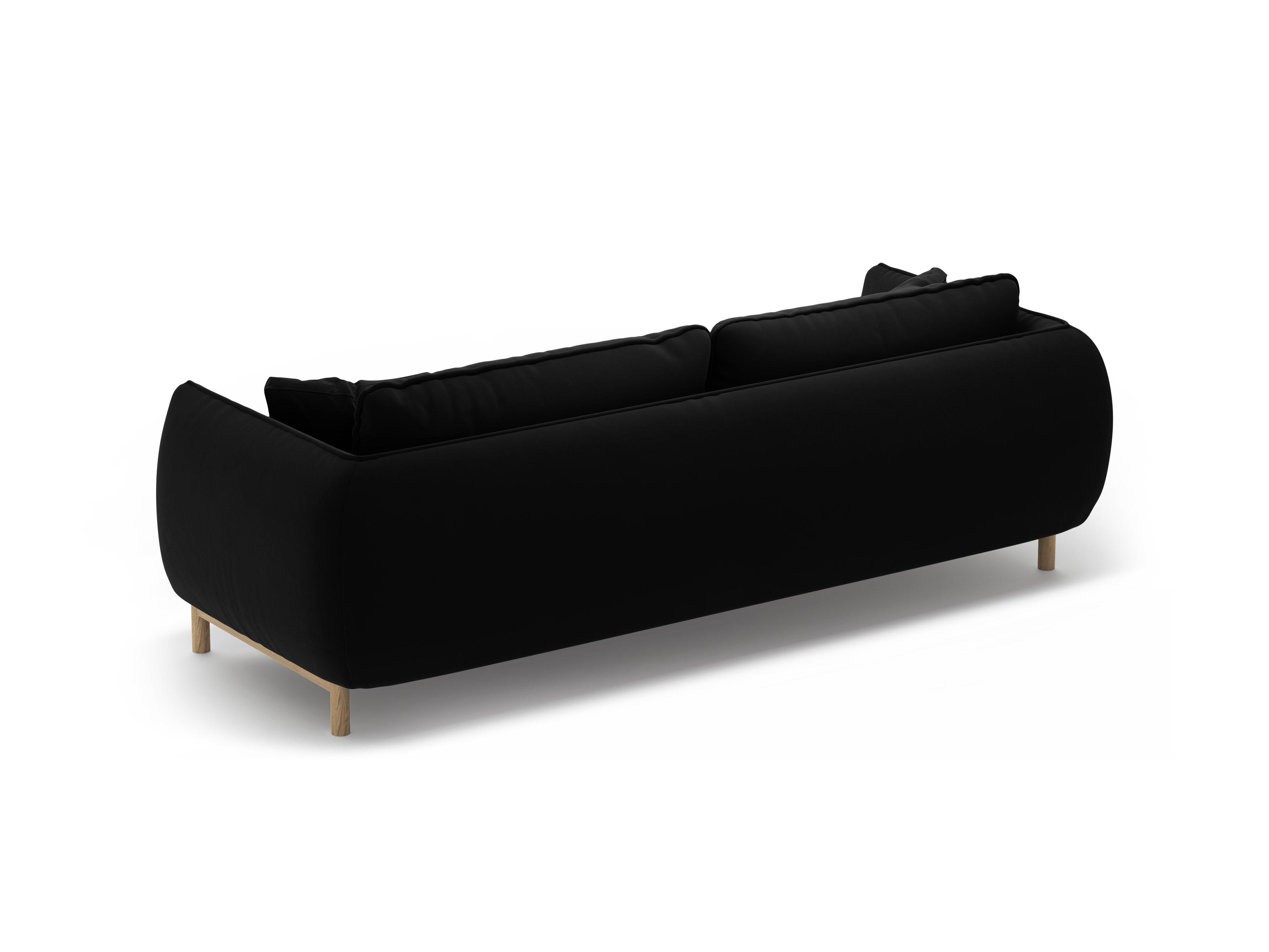 Sofa sametová 3-osobová ADA černá