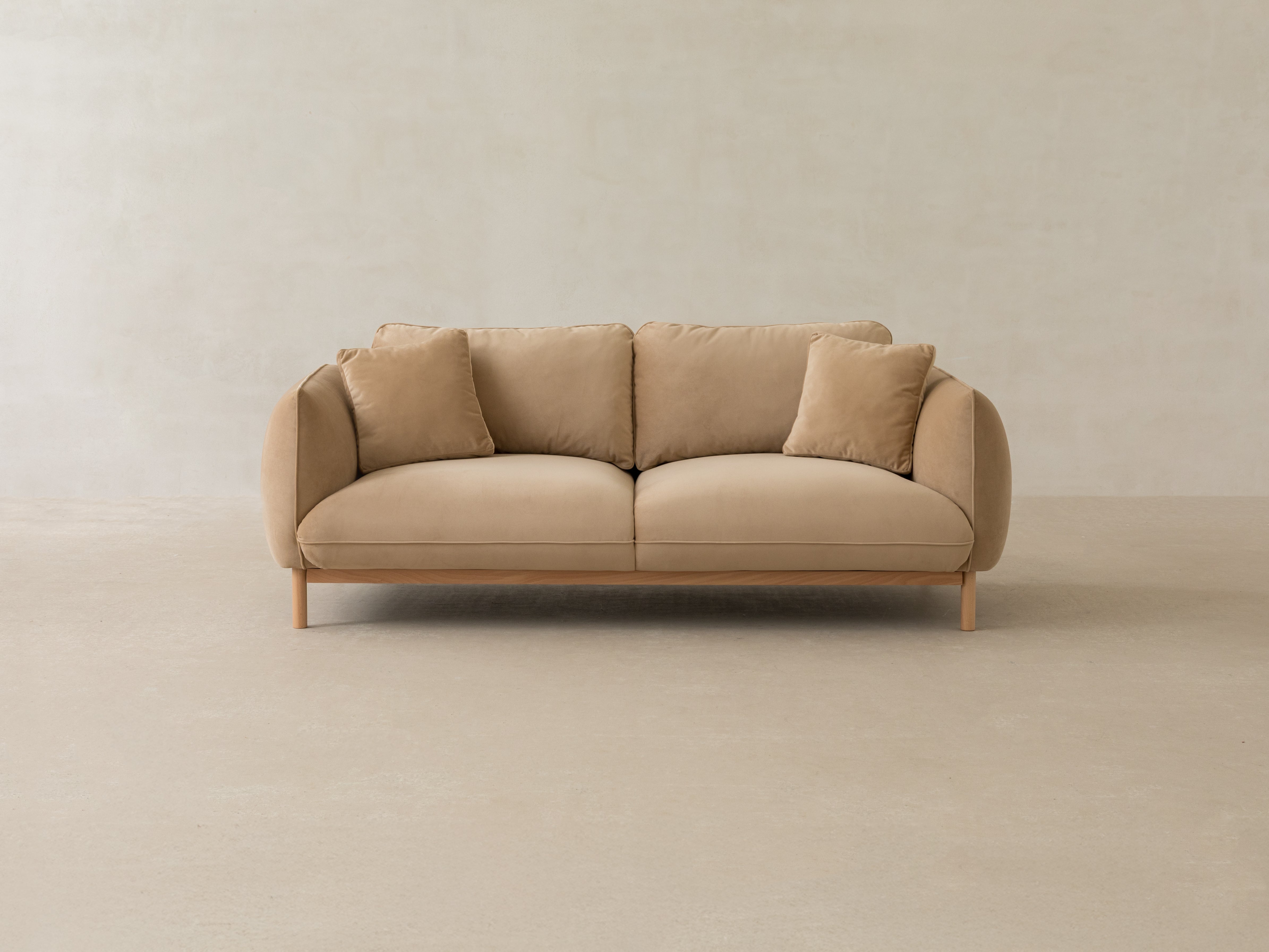 ADA gray velvet 2-seater sofa