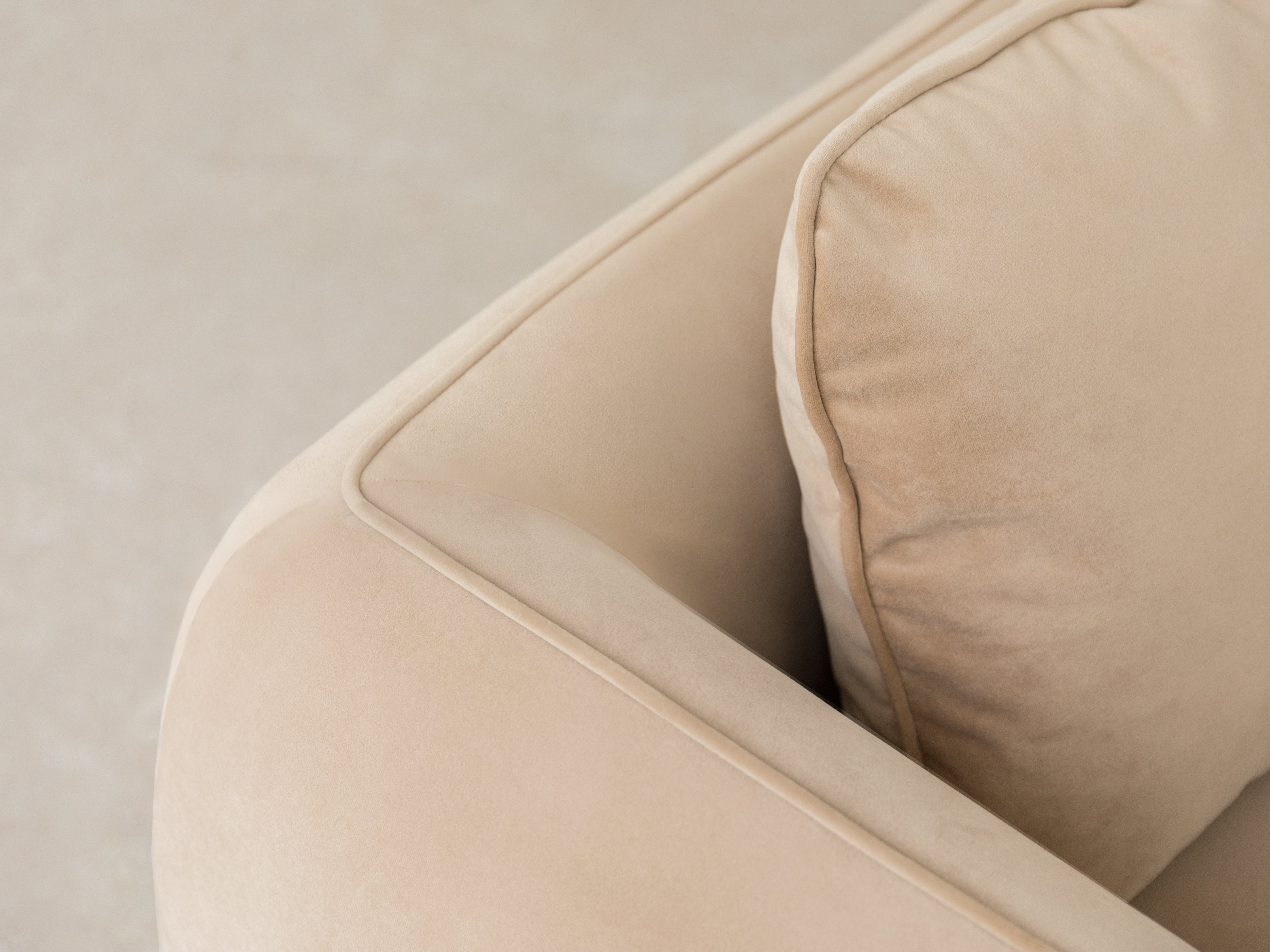 ADA gray velvet 2-seater sofa