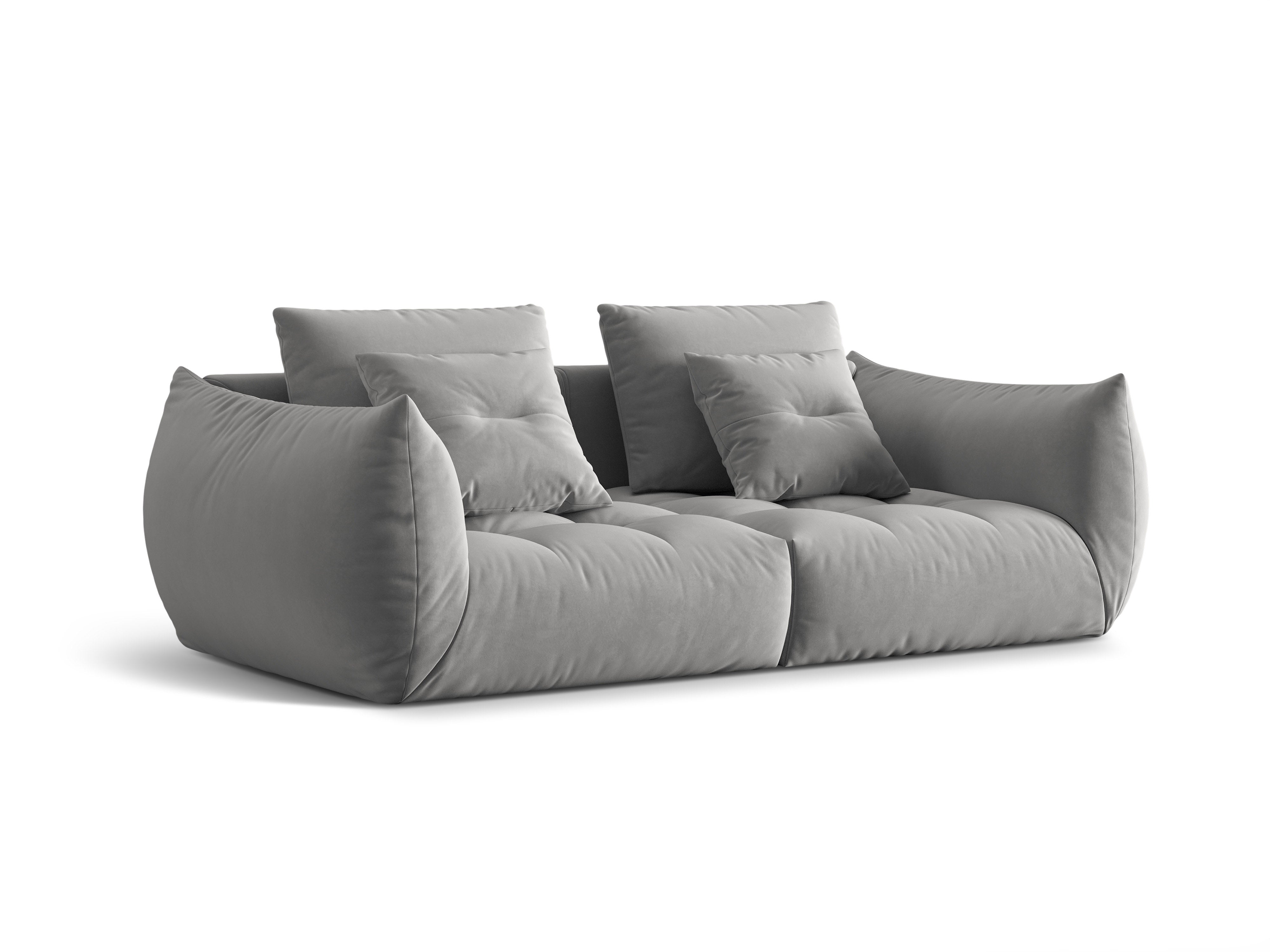 Sofa sametová 3-osobová BLOOM šedá