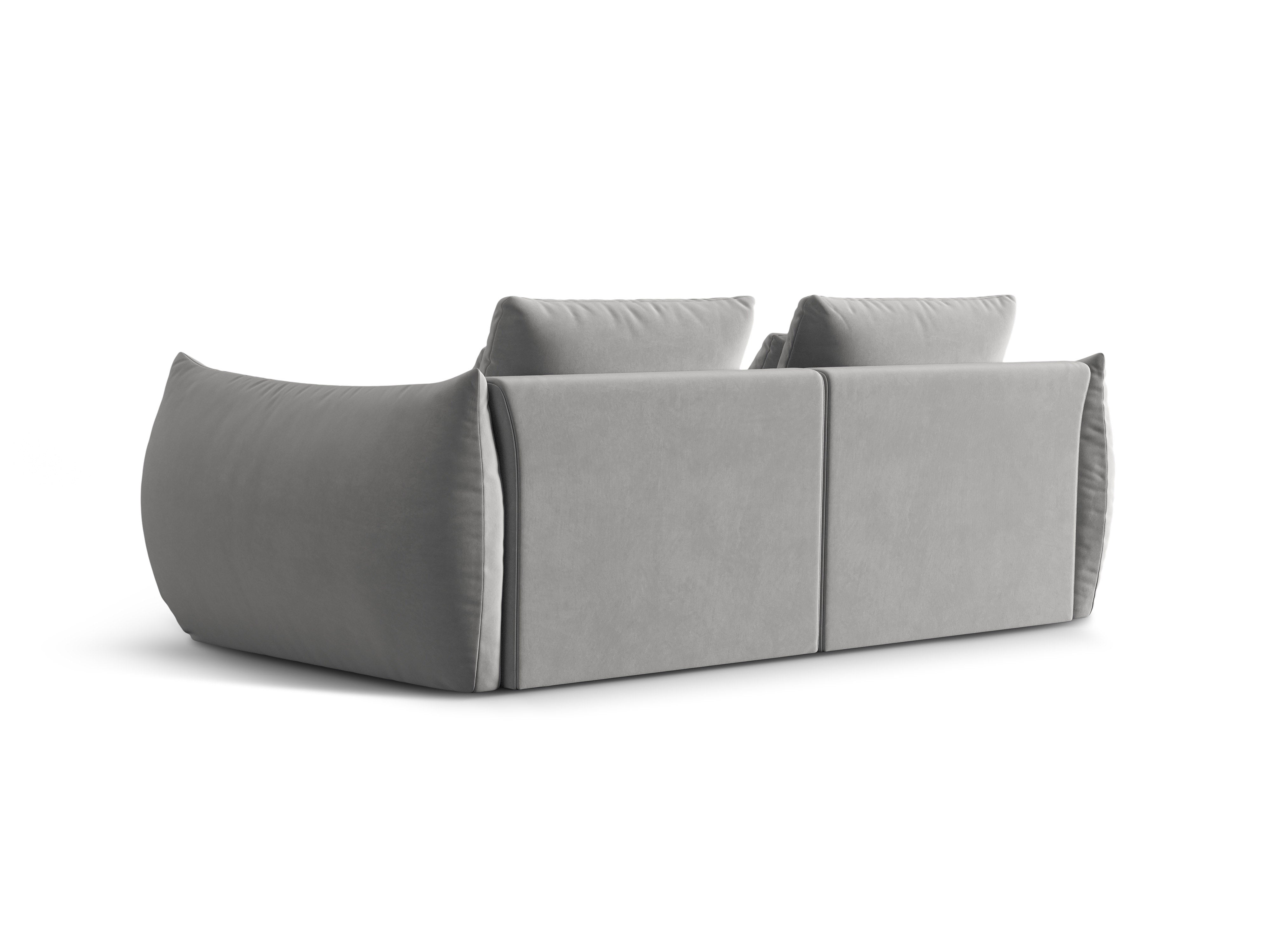 Sofa sametová 3-osobová BLOOM šedá