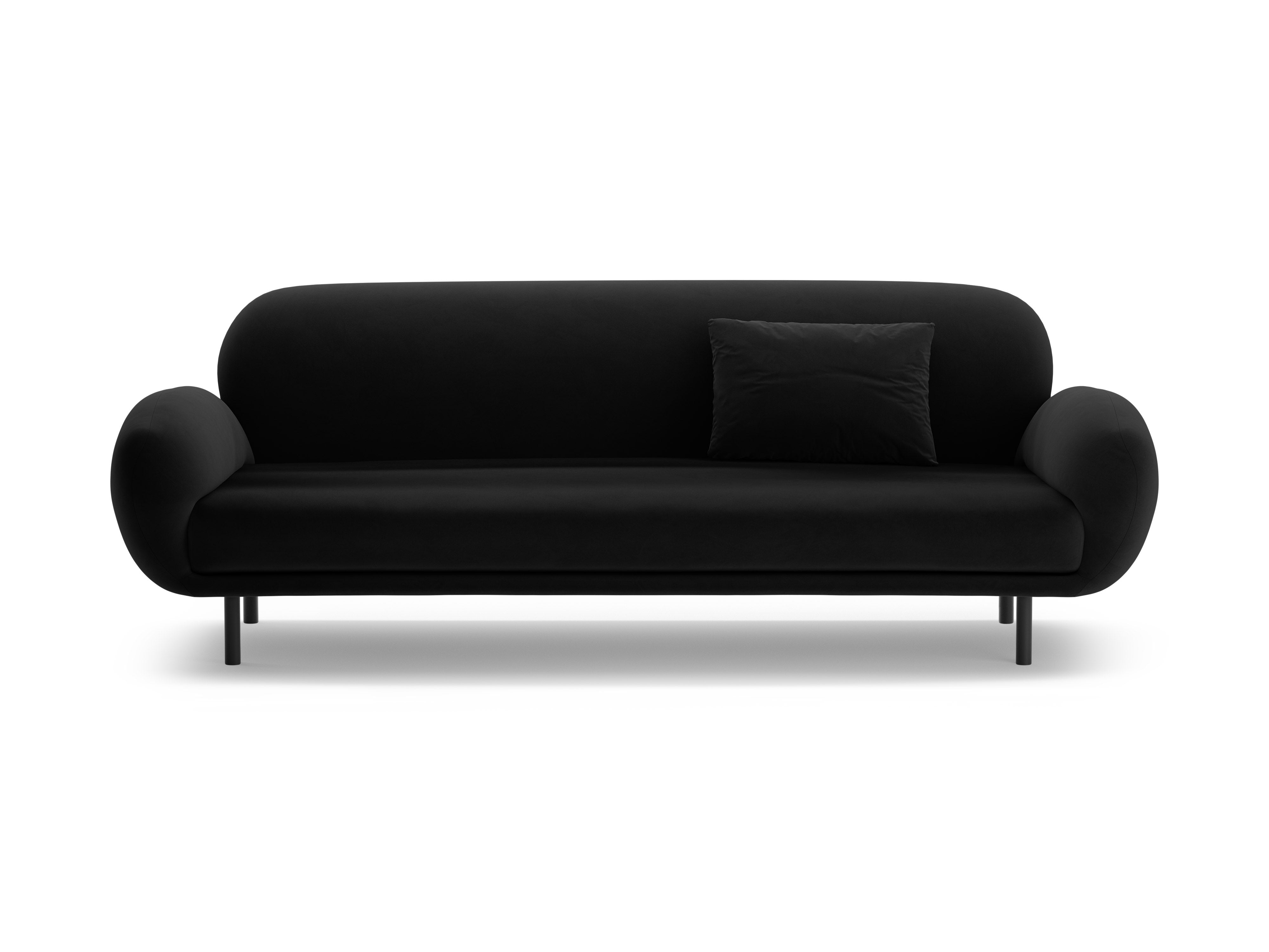 Velvet 3-Seater Sofa POPPY Black