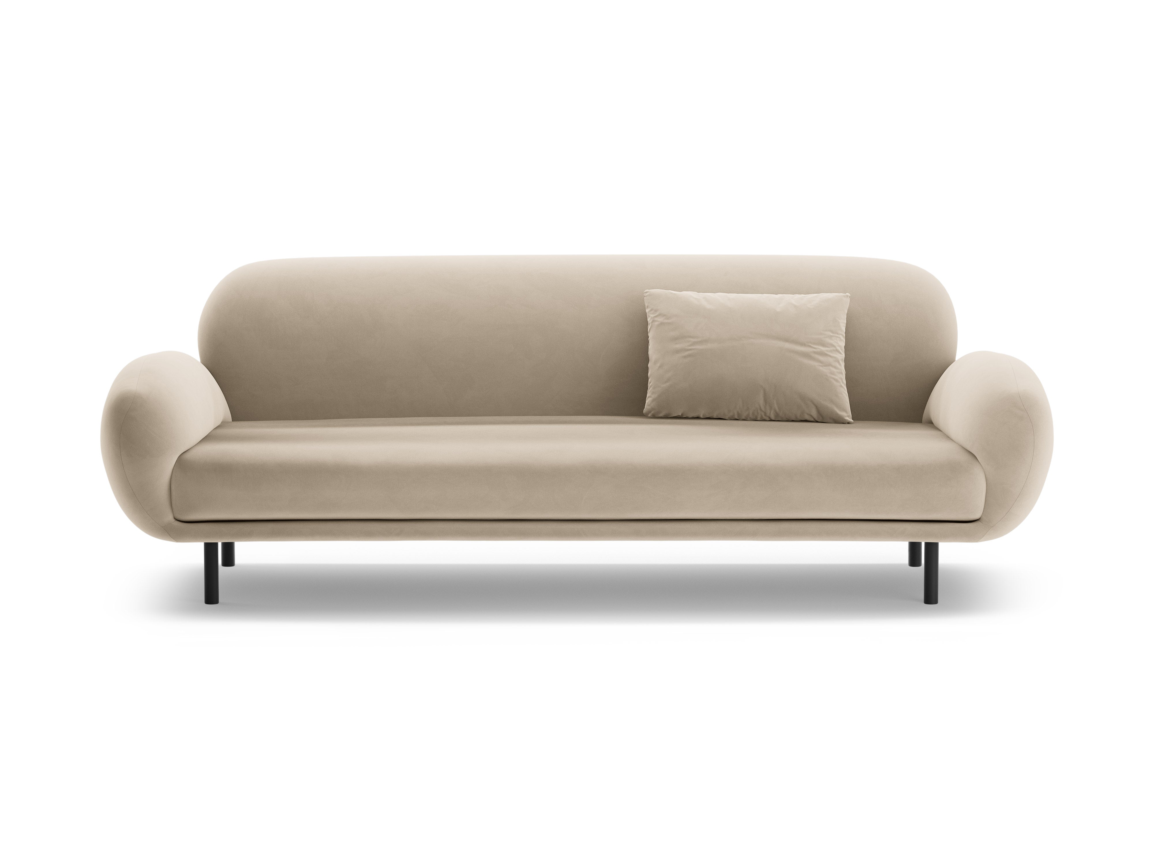 Sofa sametová 3-osobová POPPY ecru