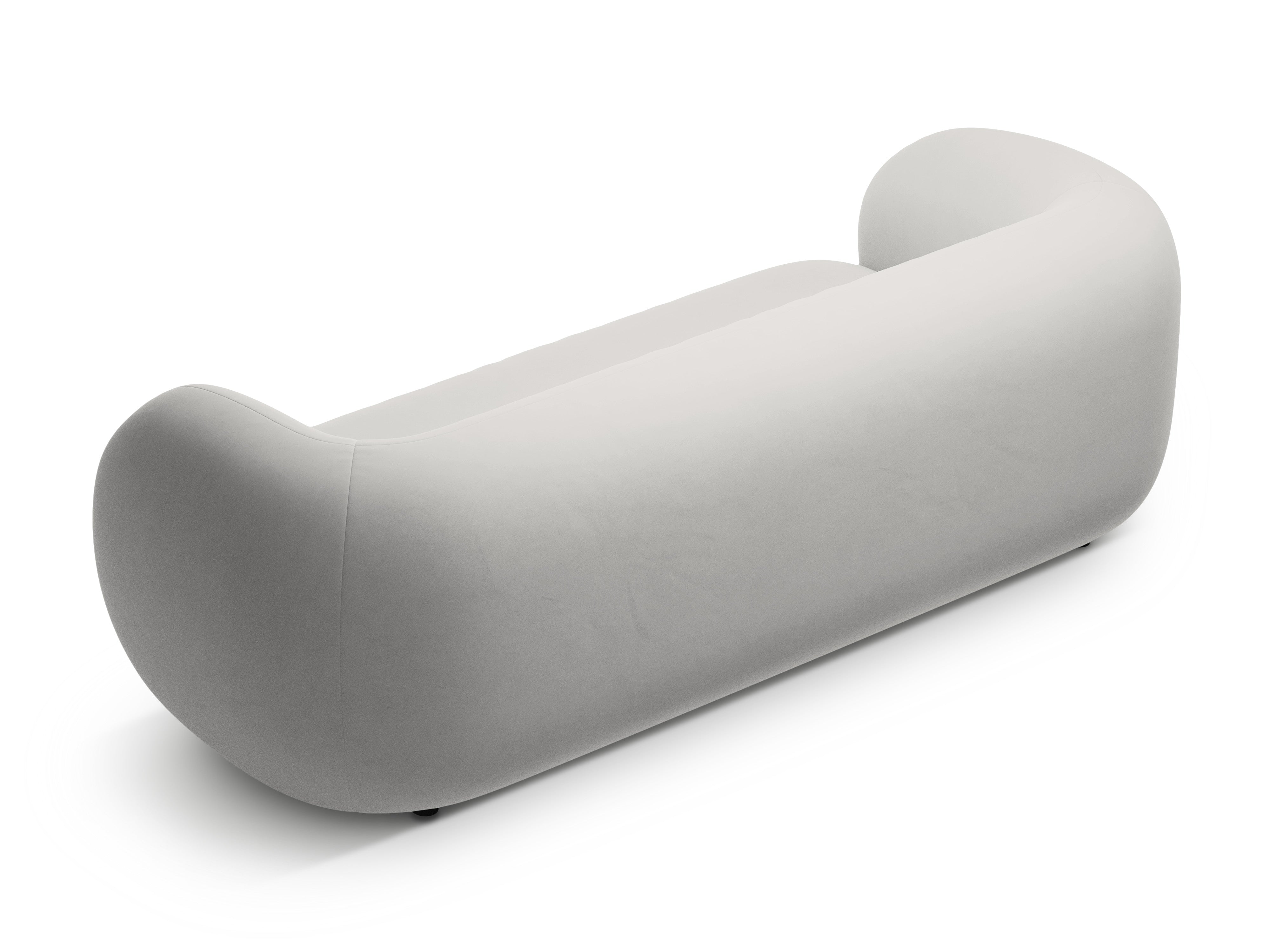 Sofa sametová 3-místná KATE světle šedá