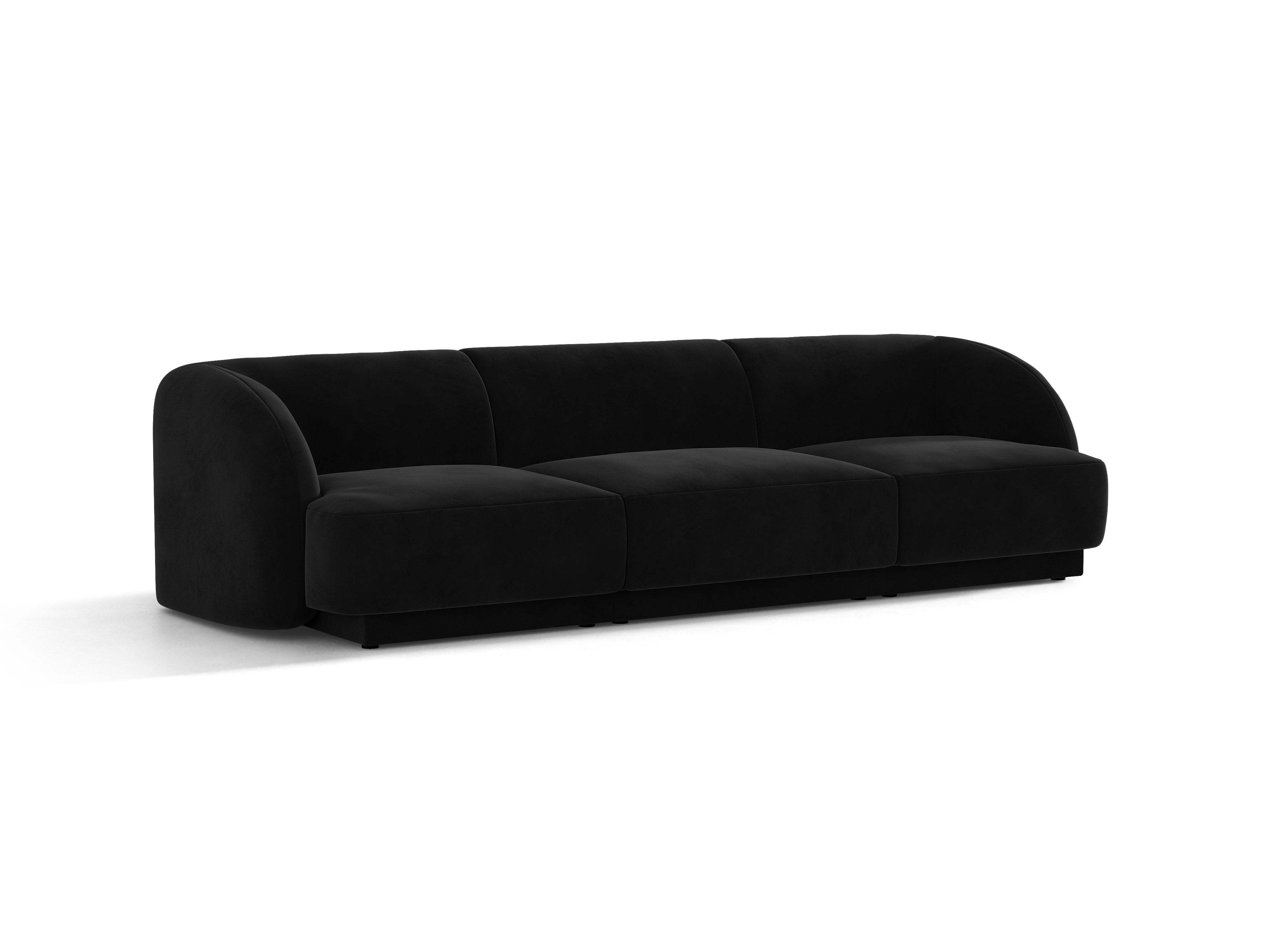Sofa sametová 3-osobová MILEY černá