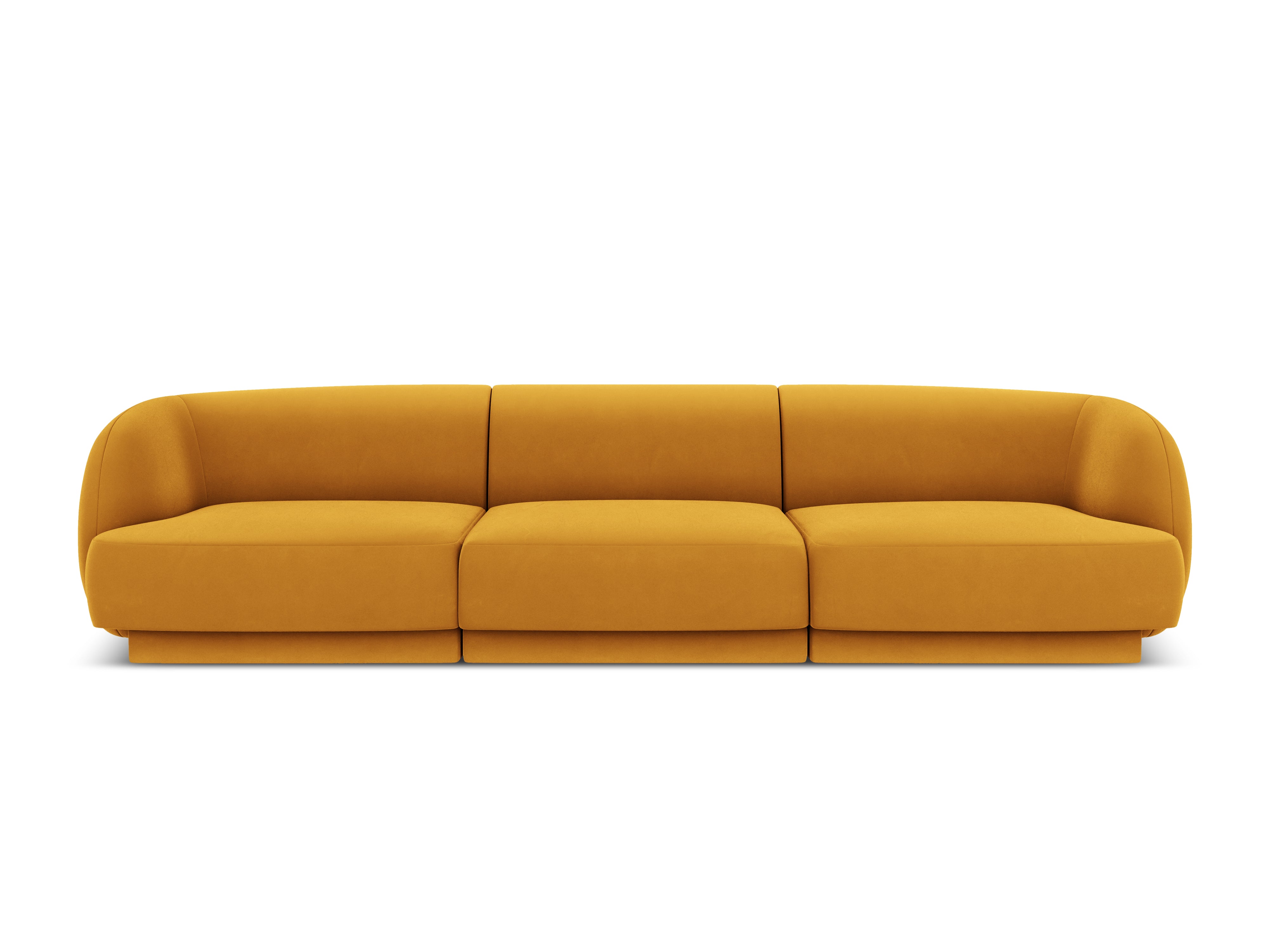 Sofa aksamitna 3-osobowa MILEY żółty Micadoni    Eye on Design
