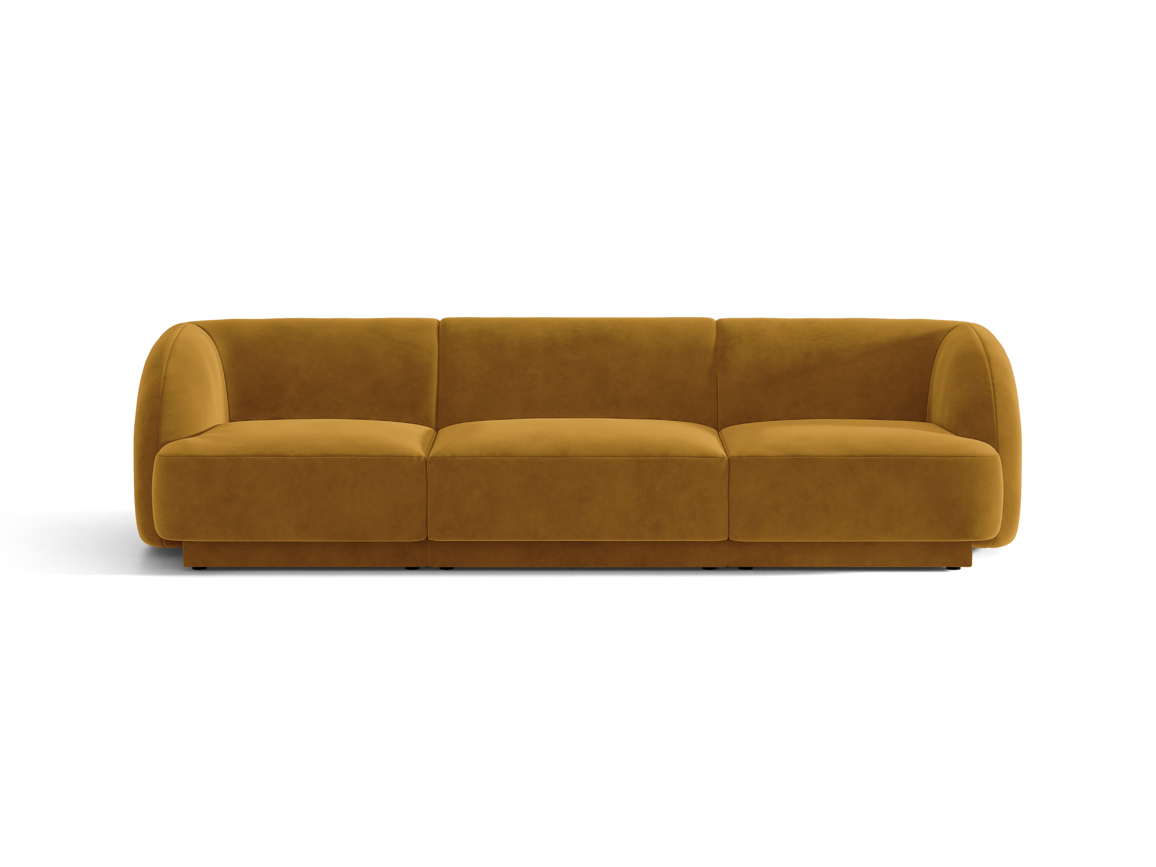 Sofa aksamitna 3-osobowa MILEY żółty – Micadoni