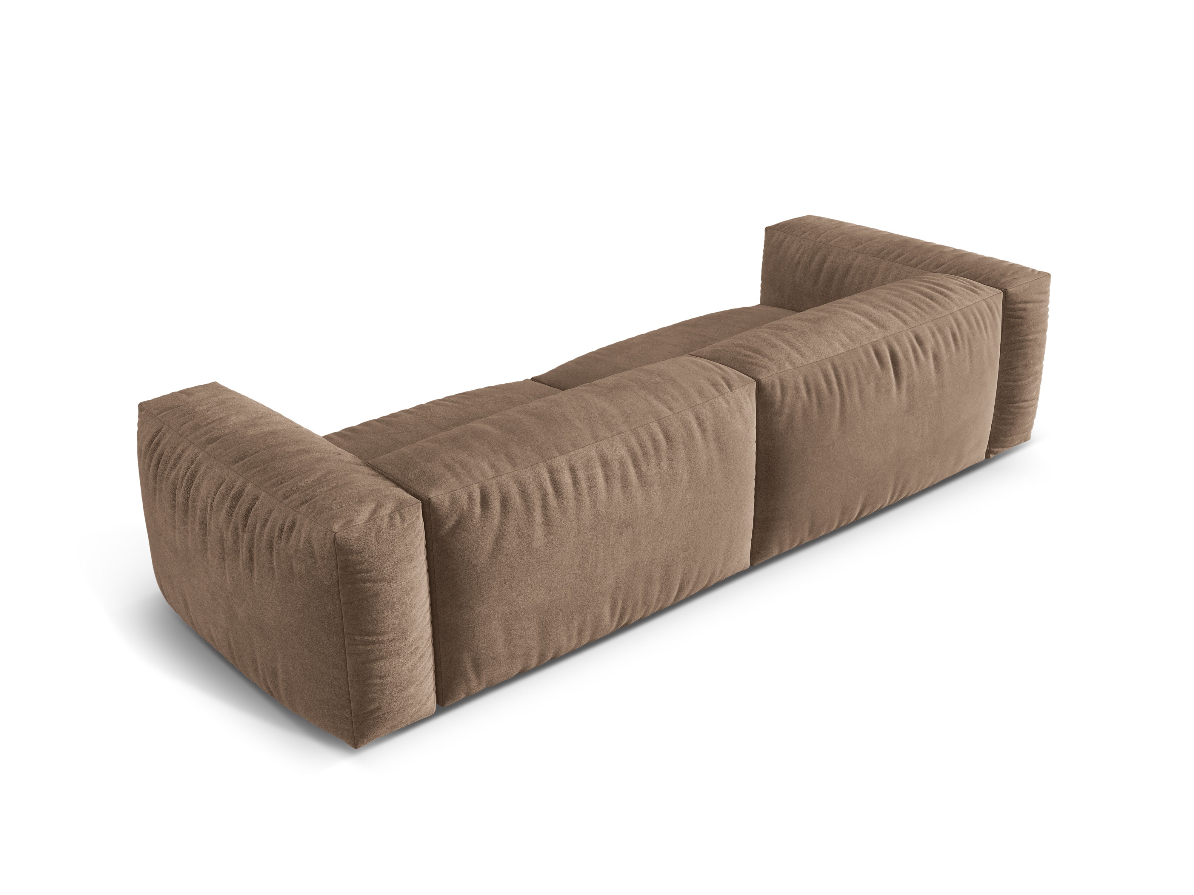 Sofa sametová 4-osobová MARTINA tmavě béžová