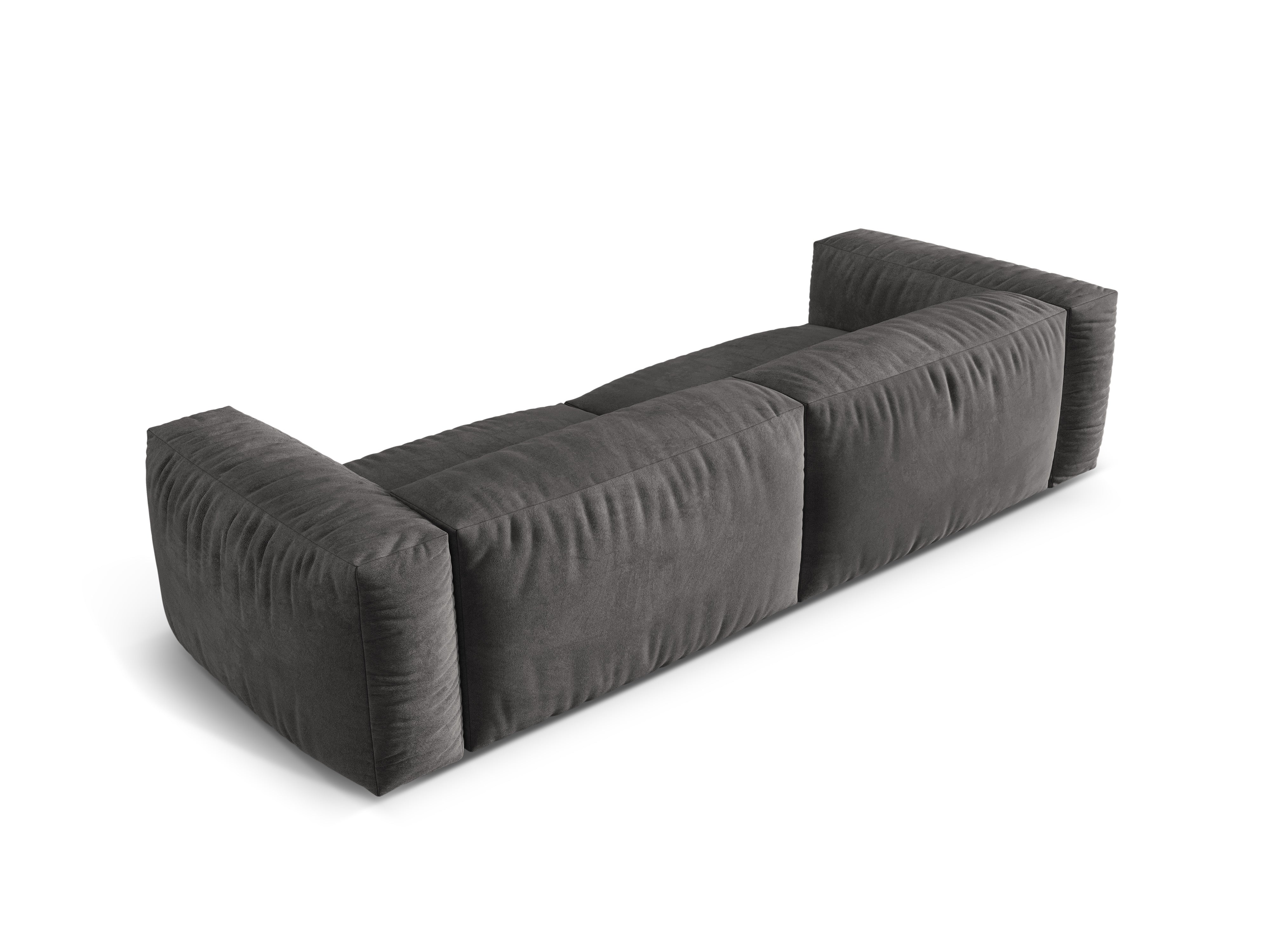 Sofa sametová 4-osobová MARTINA šedá