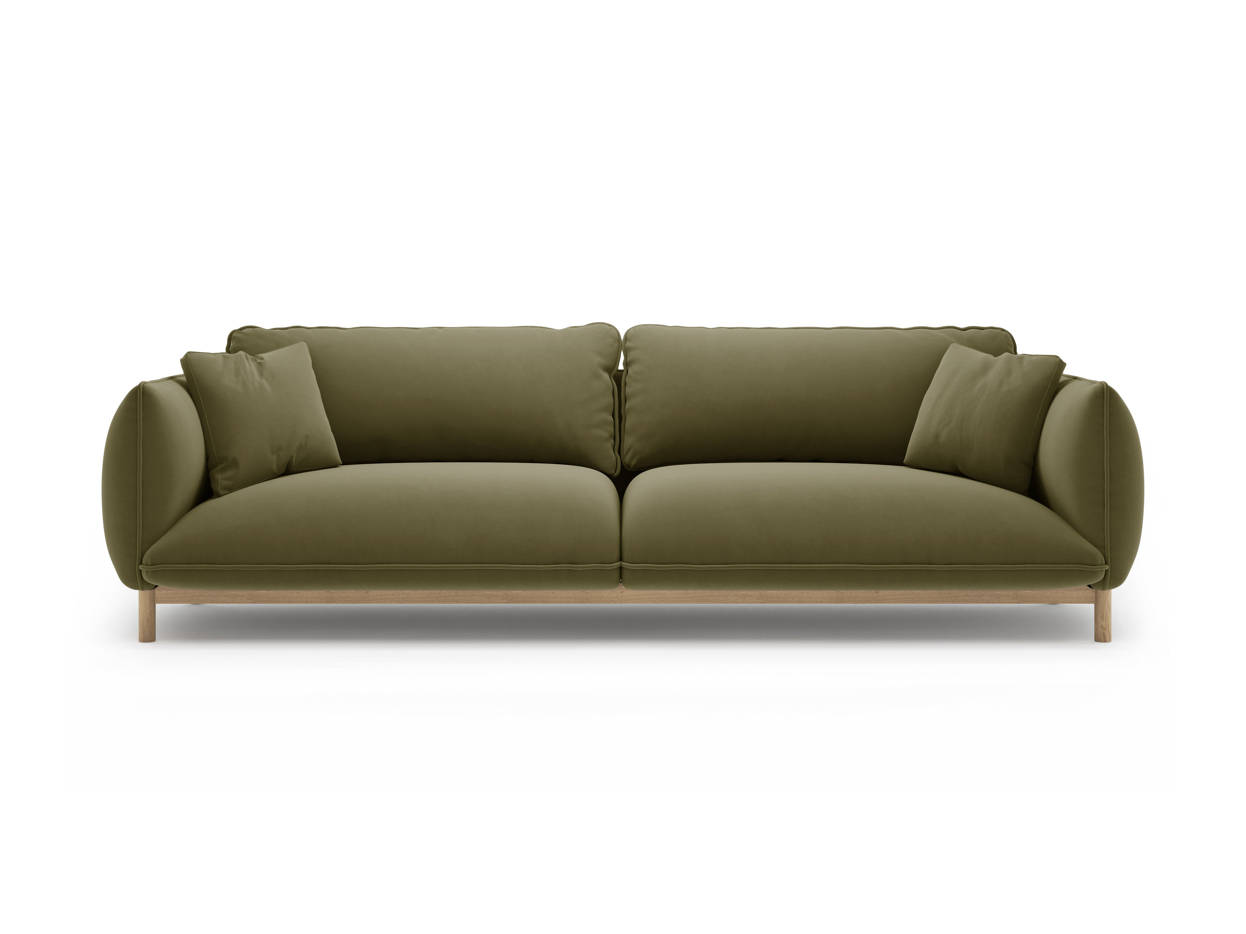 ADA Light Green Velvet Sofa for 4 People