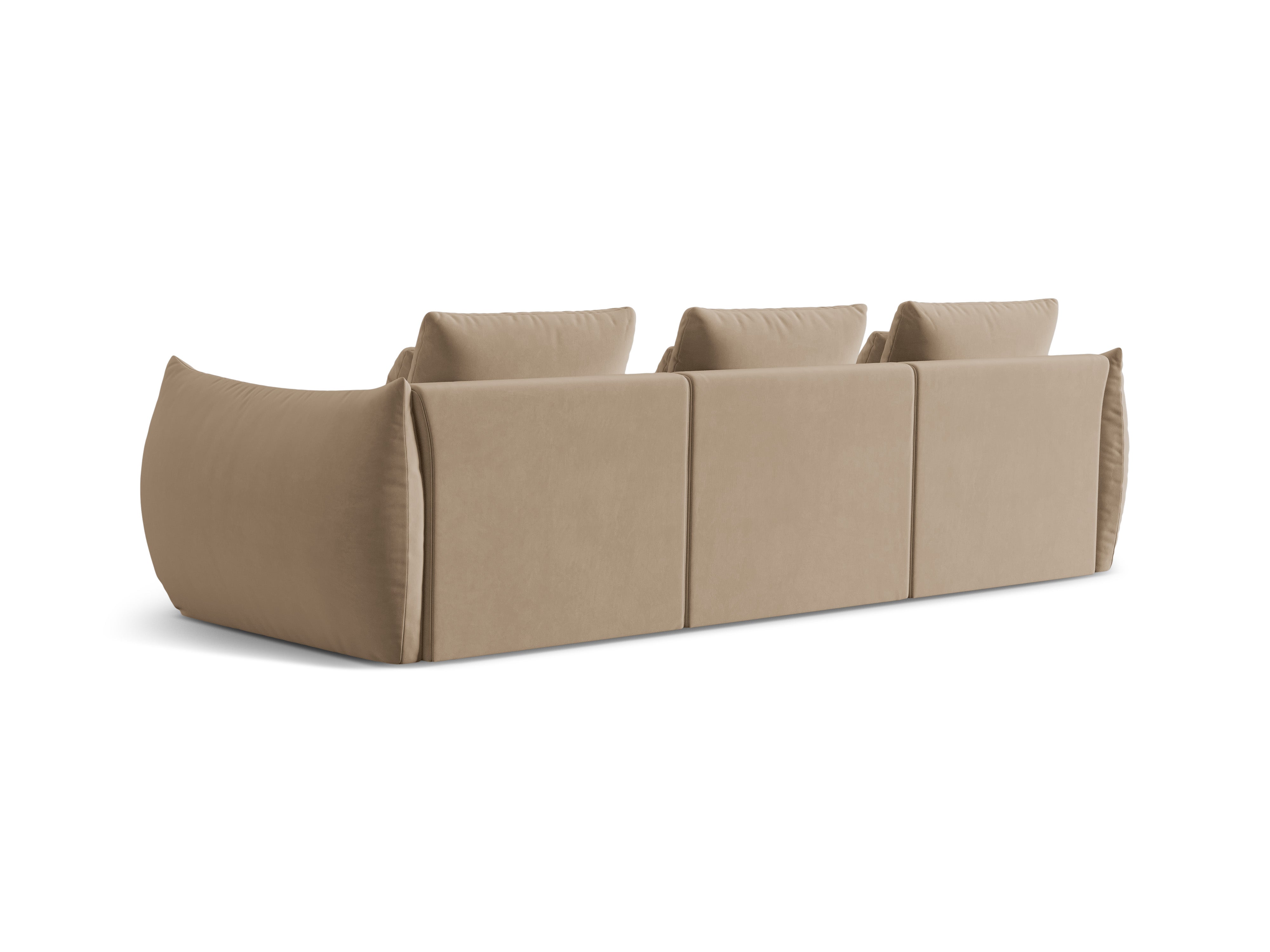Sofa sametová 4-osobová BLOOM písková