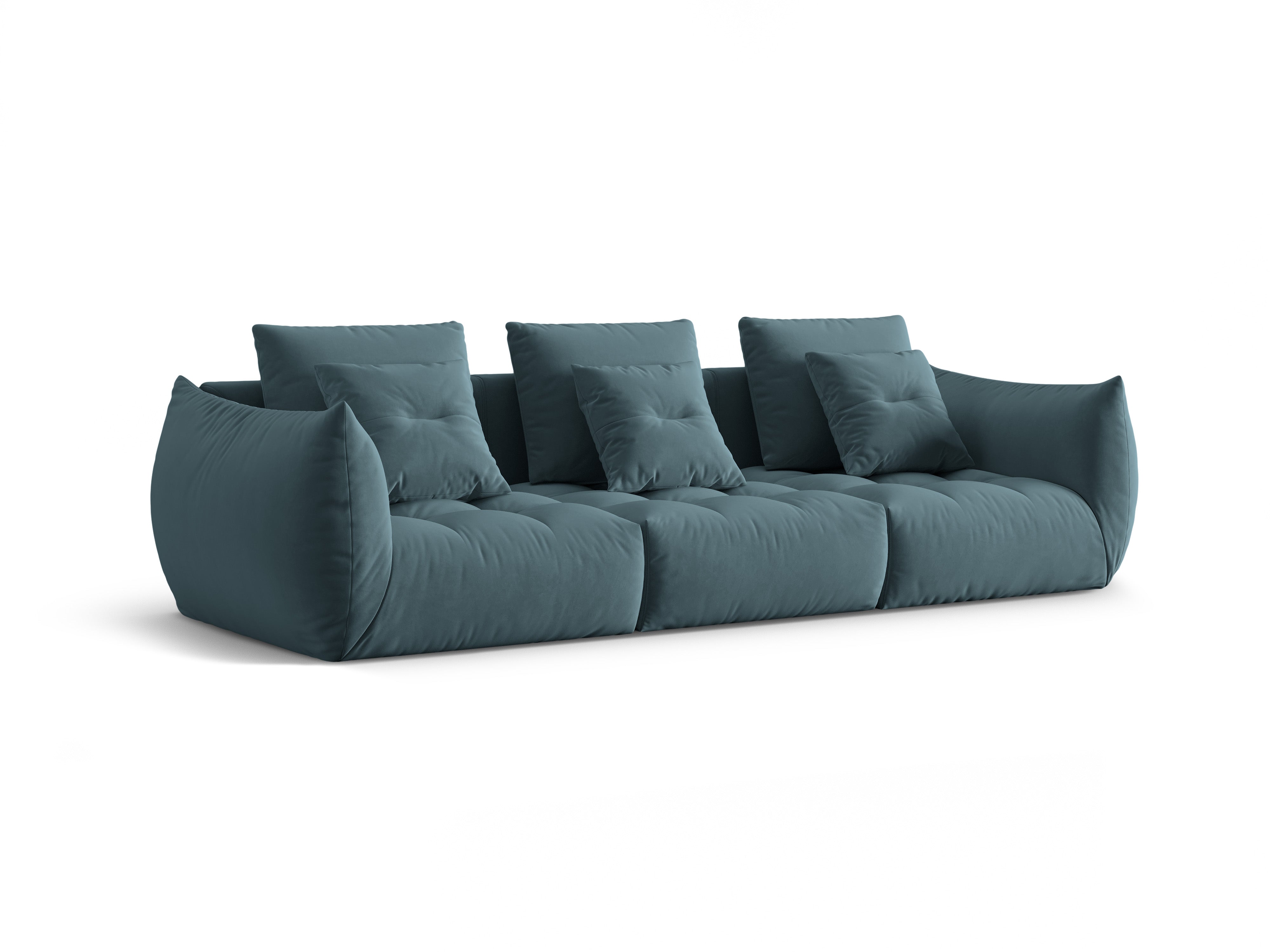 Velvet sofa 4-seater Bloom Pastel blue