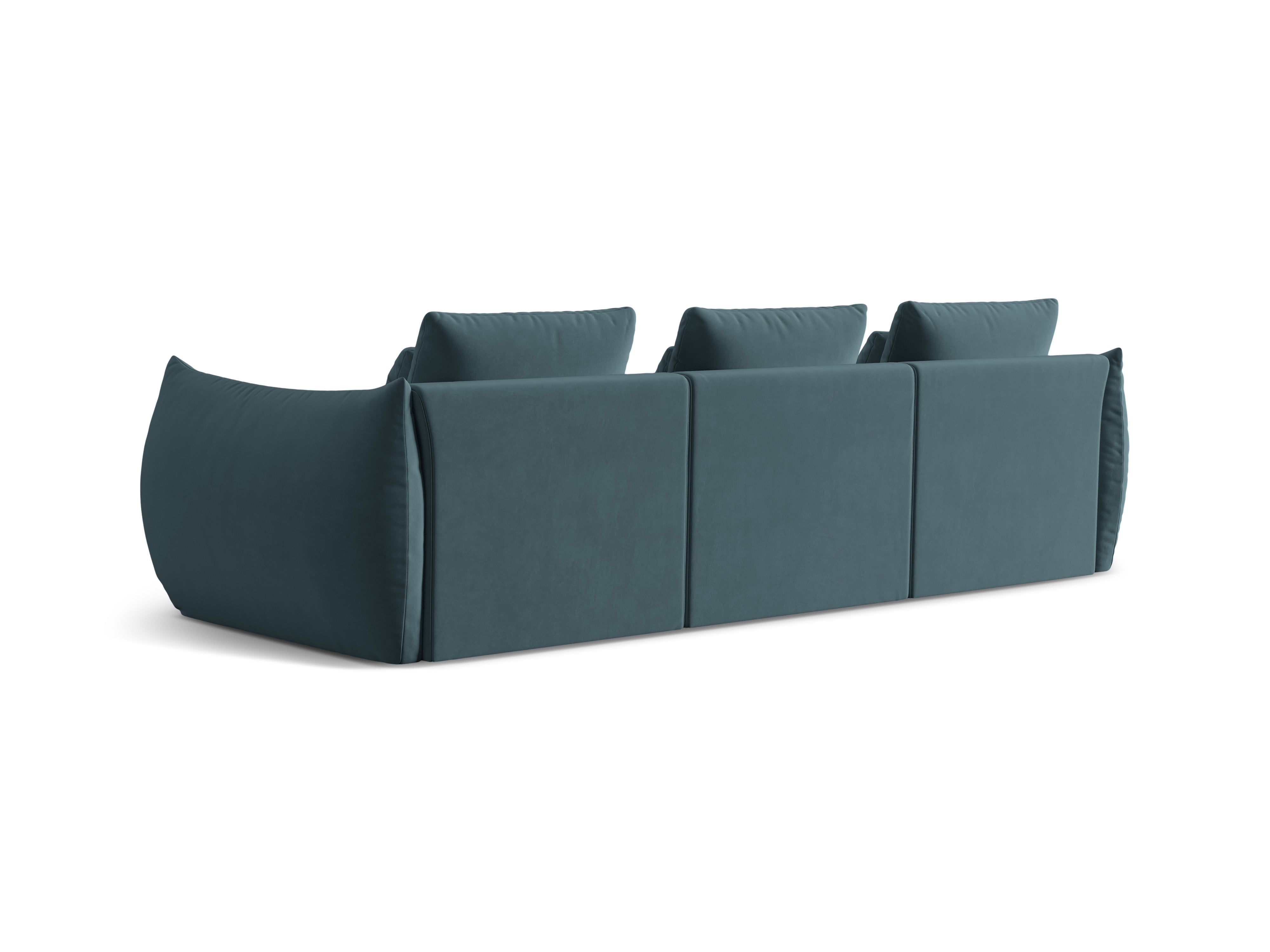 Velvet sofa 4-seater Bloom Pastel blue
