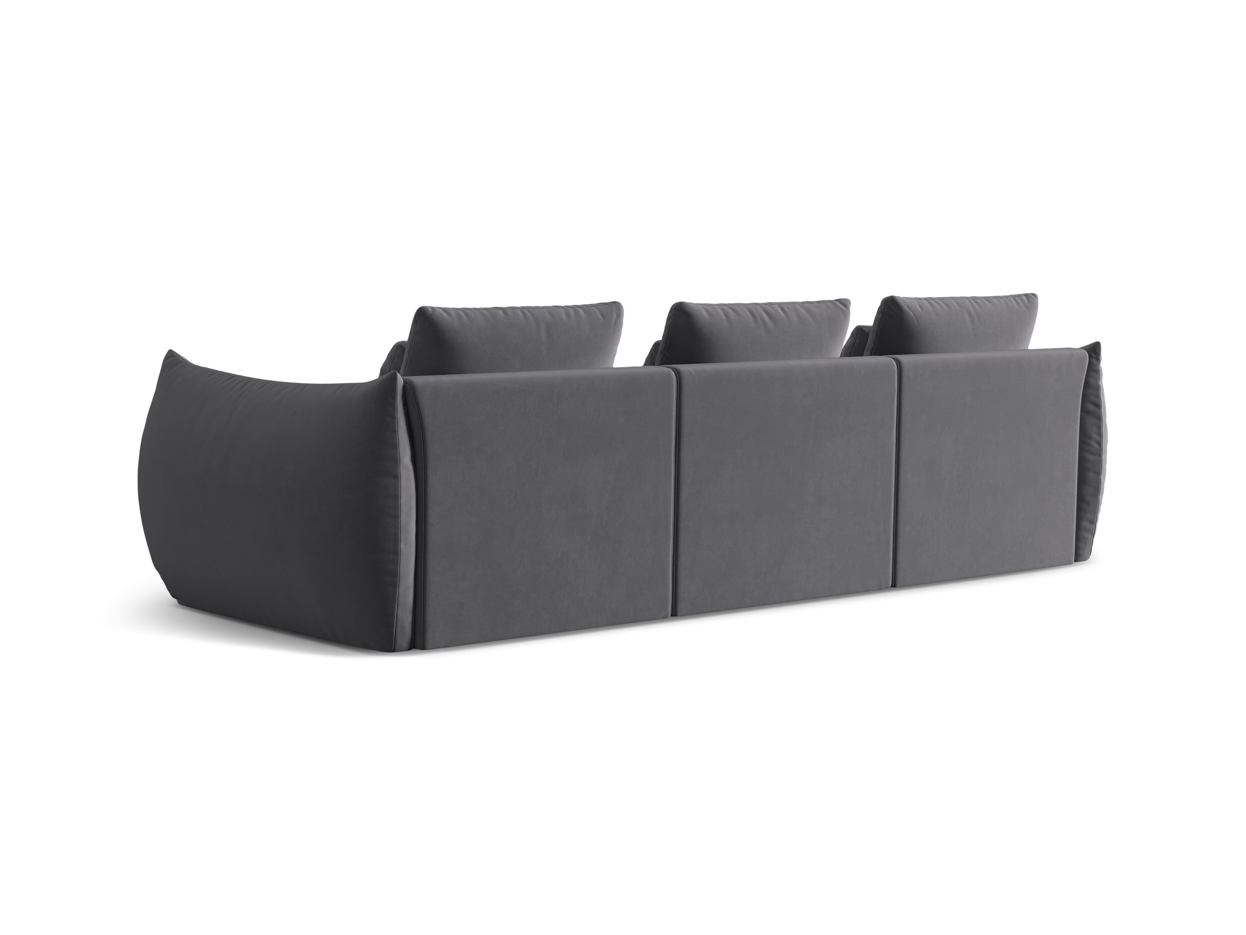 Sofa sametová pro 4 osoby BLOOM tmavě šedá
