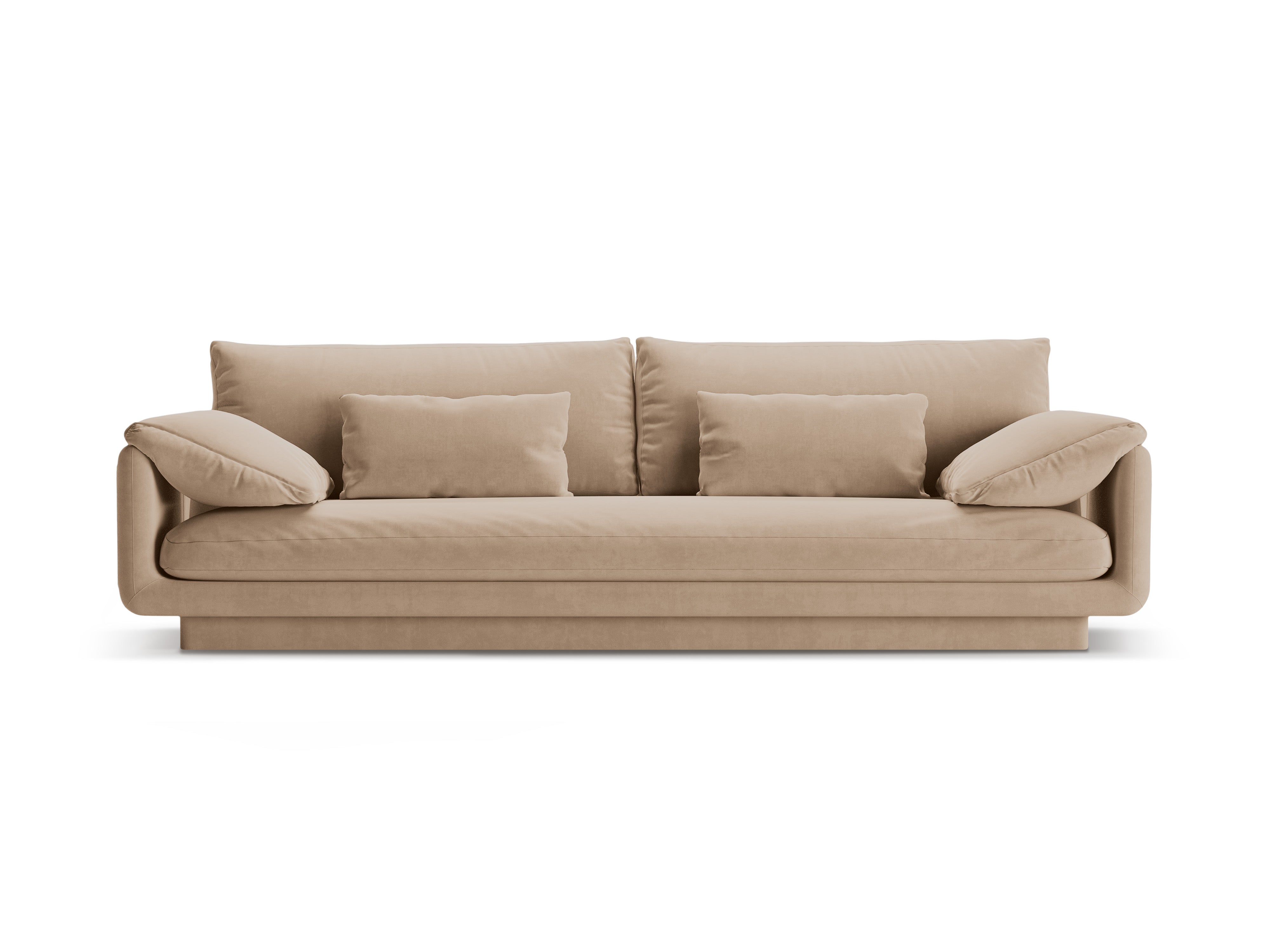 Velvet sofa 4-person sand torino