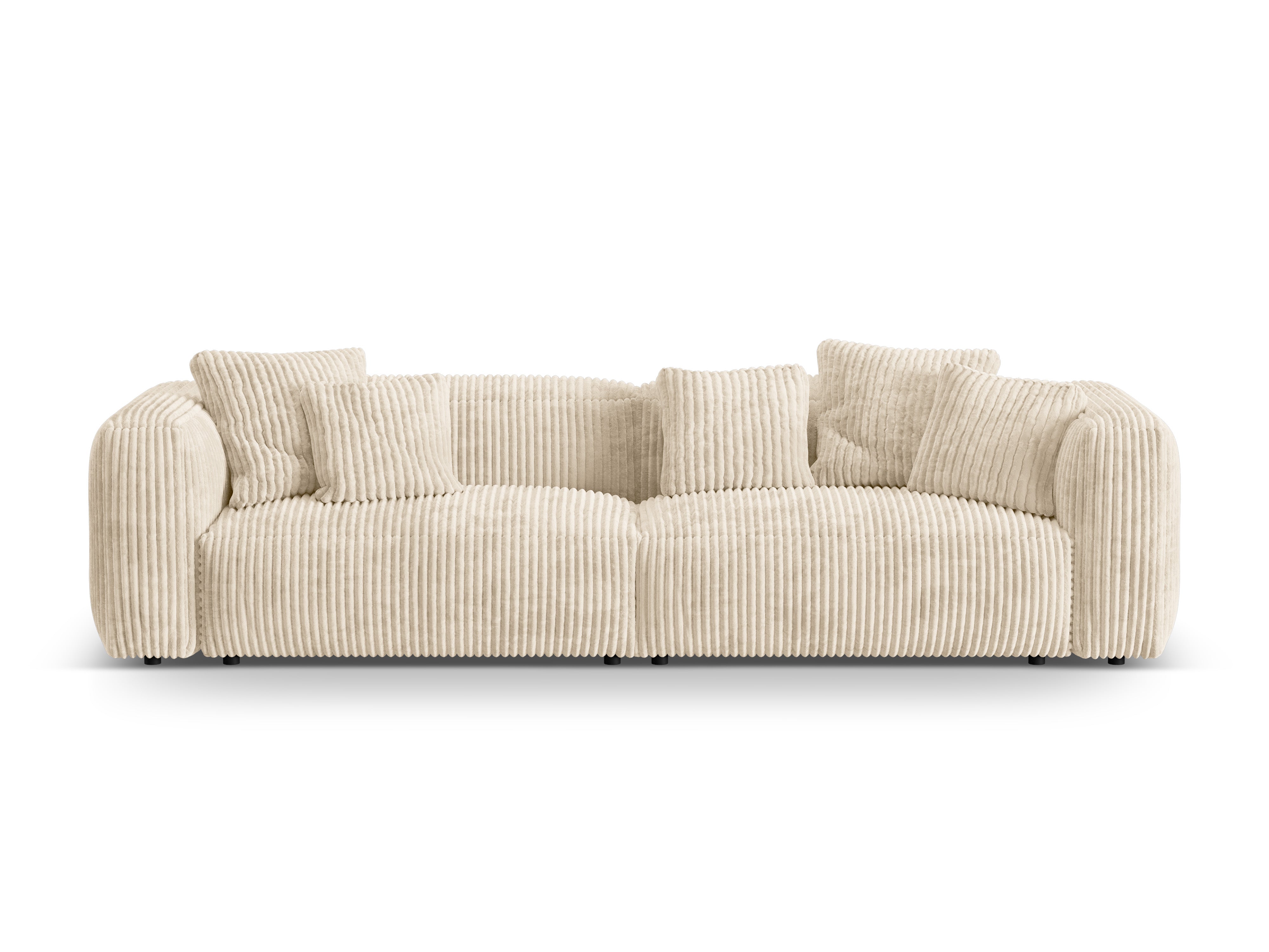 Martin 4-person sofa light beige corduroy